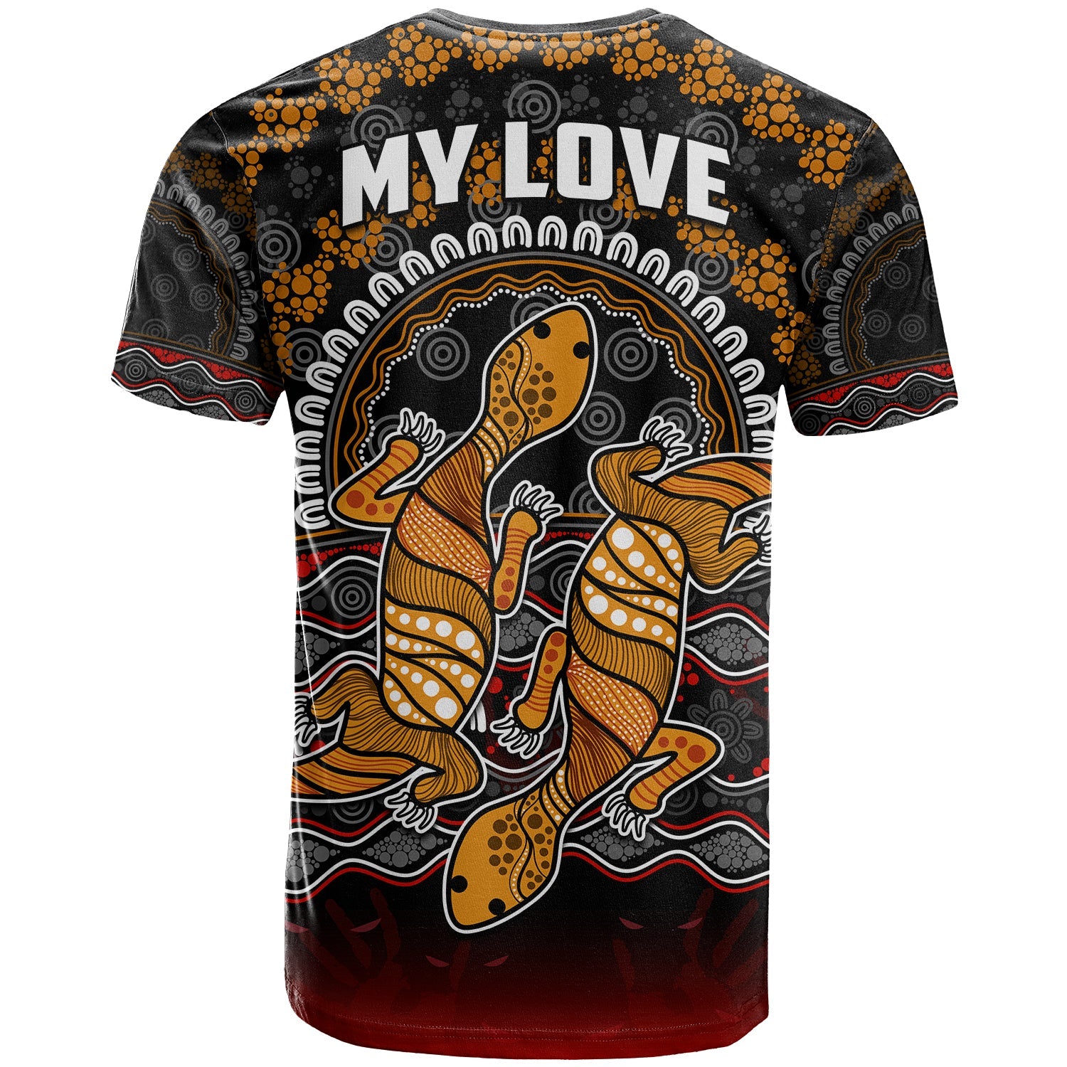 (Custom Personalised) Australia Valentine T Shirt Aboriginal Couple Lizards MY LOVE - Vibe Hoodie Shop