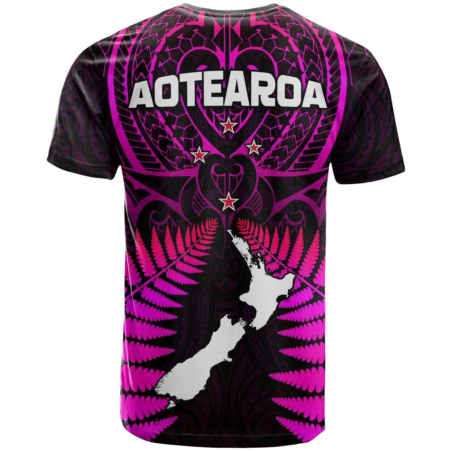 Aotearoa Fern T shirt New Zealand Hei Tiki Purple Style - Vibe Hoodie Shop