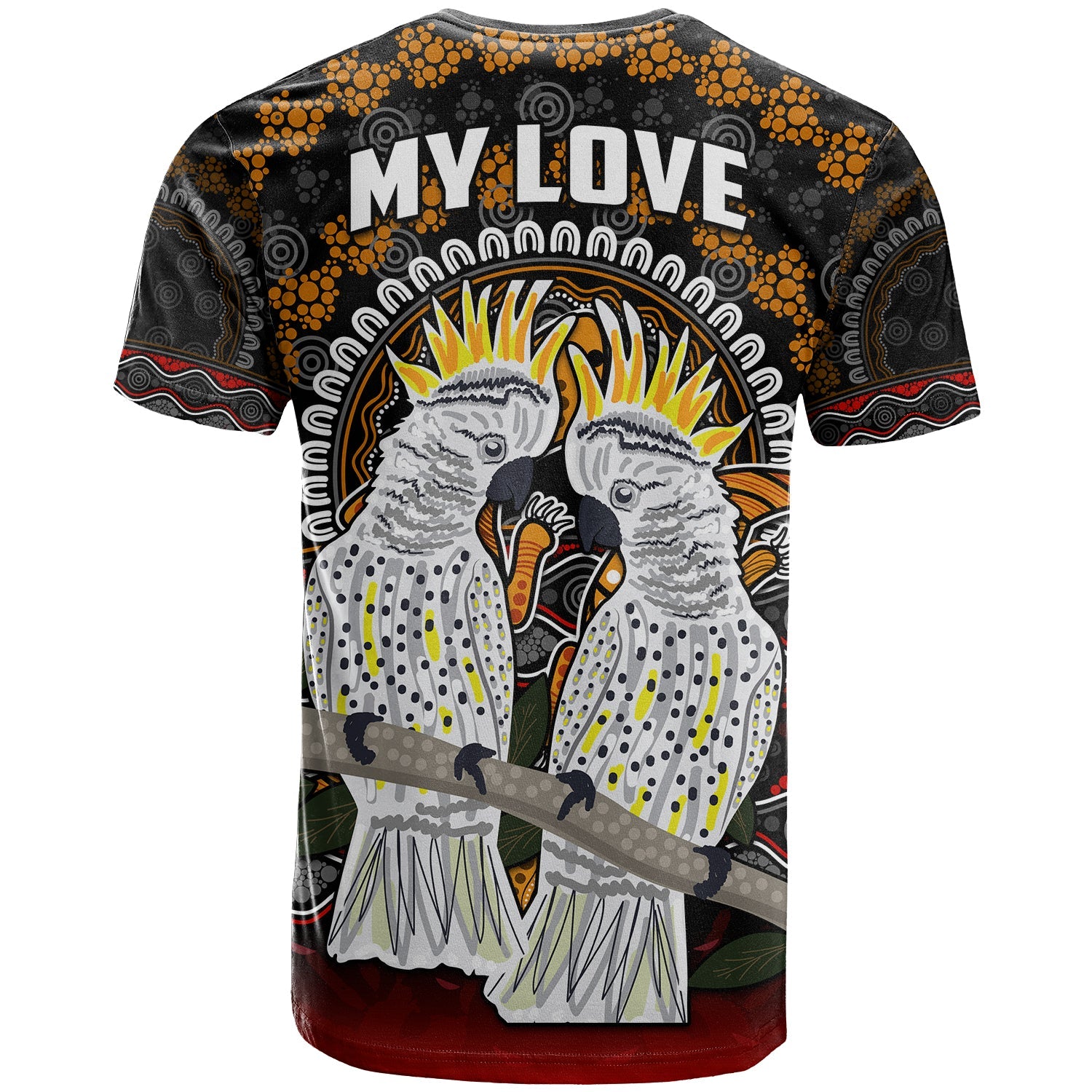(Custom Personalised) Australia Valentine T Shirt Aboriginal Couple Cockatoos MY LOVE - Vibe Hoodie Shop