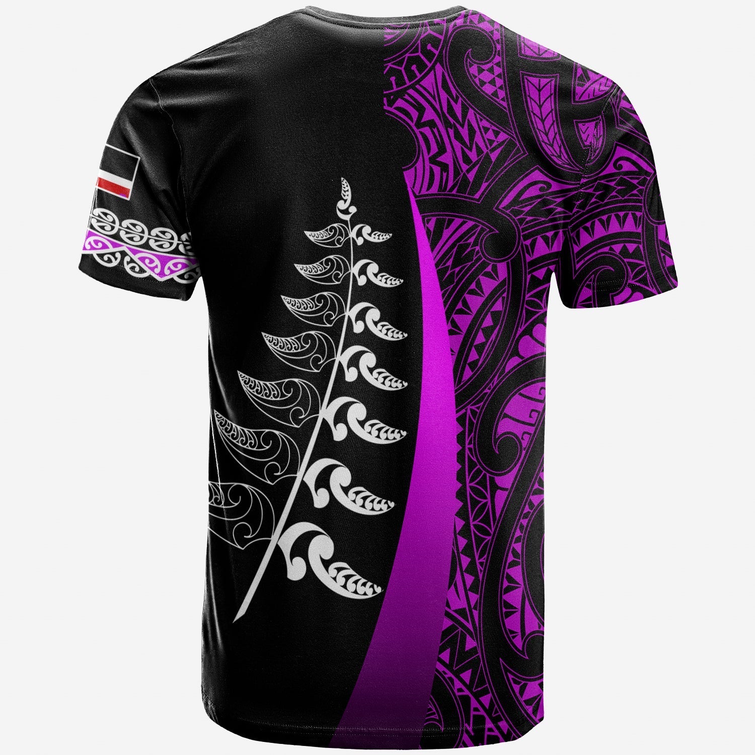 Waitangi Day T shirt Maori Mix Fern Style Purple - Vibe Hoodie Shop
