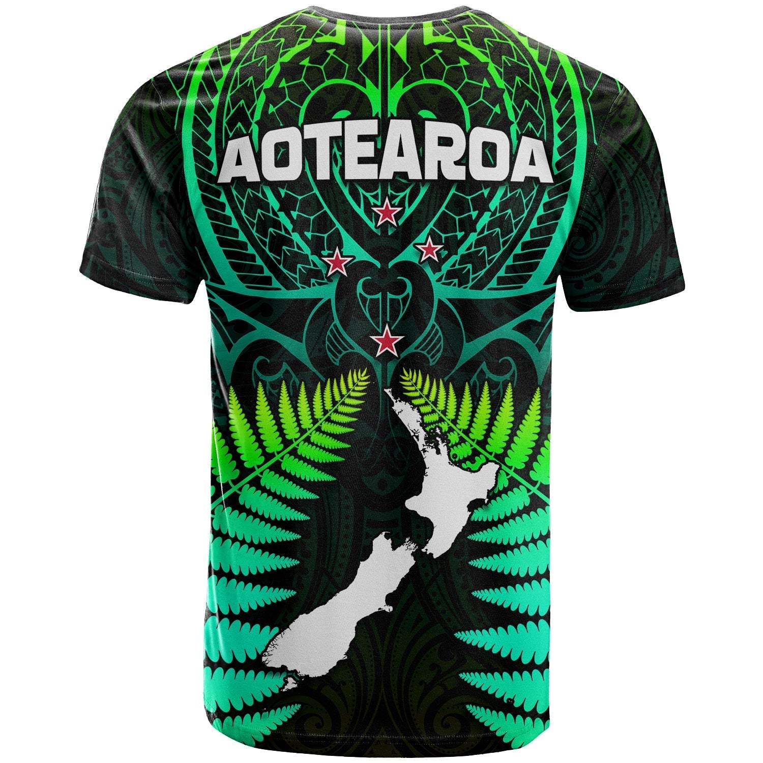 Aotearoa Fern T shirt New Zealand Hei Tiki Green Style - Vibe Hoodie Shop