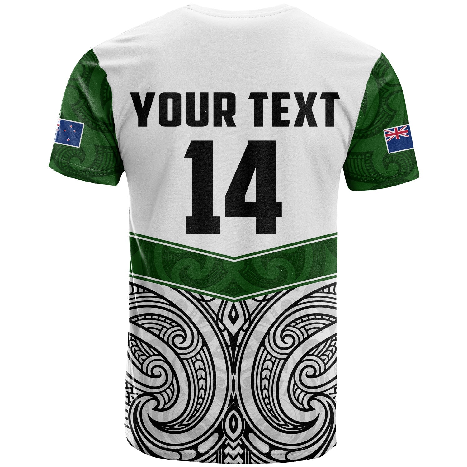 (Custom Text And Number) New Zealand Silver Fern Rugby T Shirt Maori Pacific - Vibe Hoodie Shop