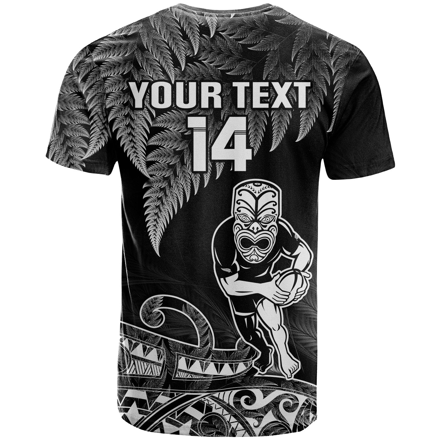 (Custom Text And Number) New Zealand Silver Fern Rugby T Shirt All Black Koru Maori - Vibe Hoodie Shop