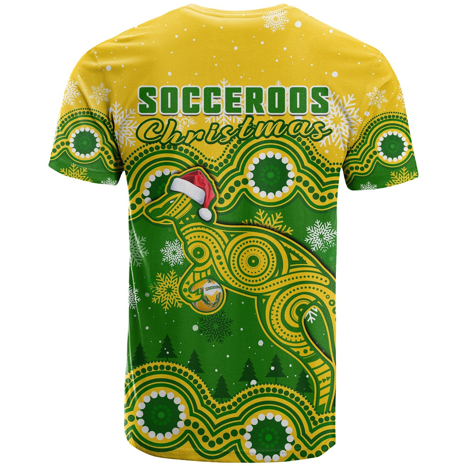 Australia Soccer Christmas T Shirt Socceroos Indigenous Kangaroo - Vibe Hoodie Shop