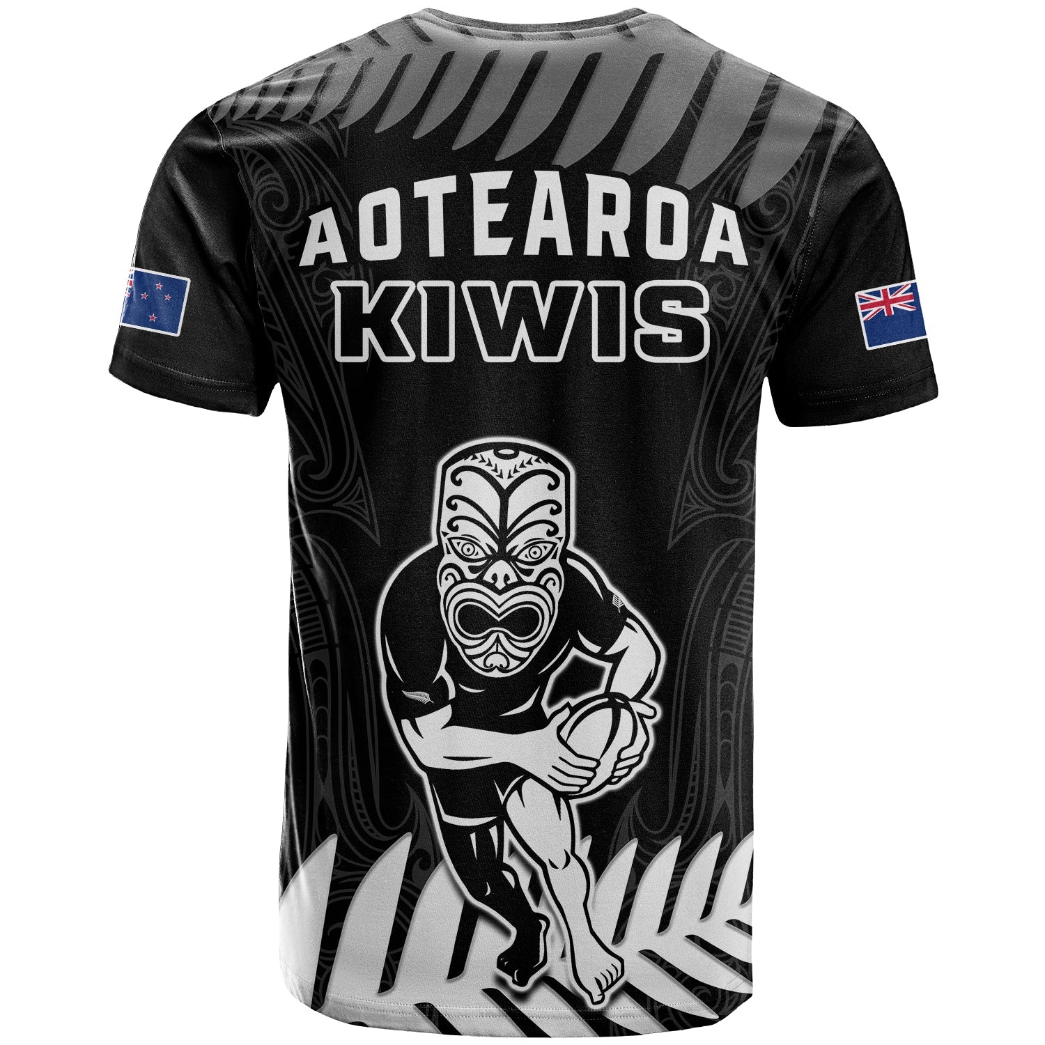 New Zealand Silver Fern Rugby T Shirt NZ Kiwi Pacific Maori Sporty - Vibe Hoodie Shop