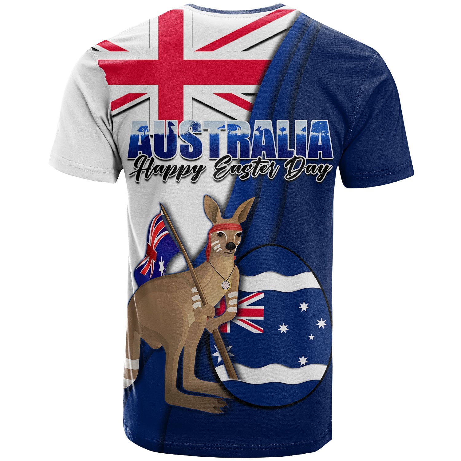 Australia Easter Day T Shirt Kangaroo With Egg Flag Style - Vibe Hoodie Shop