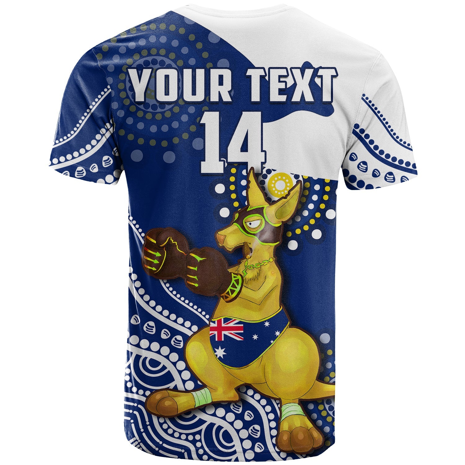 (Custom Text And Number) Australia T Shirt Boxing Kangaroo Indigenous Flag Color Art - Vibe Hoodie Shop