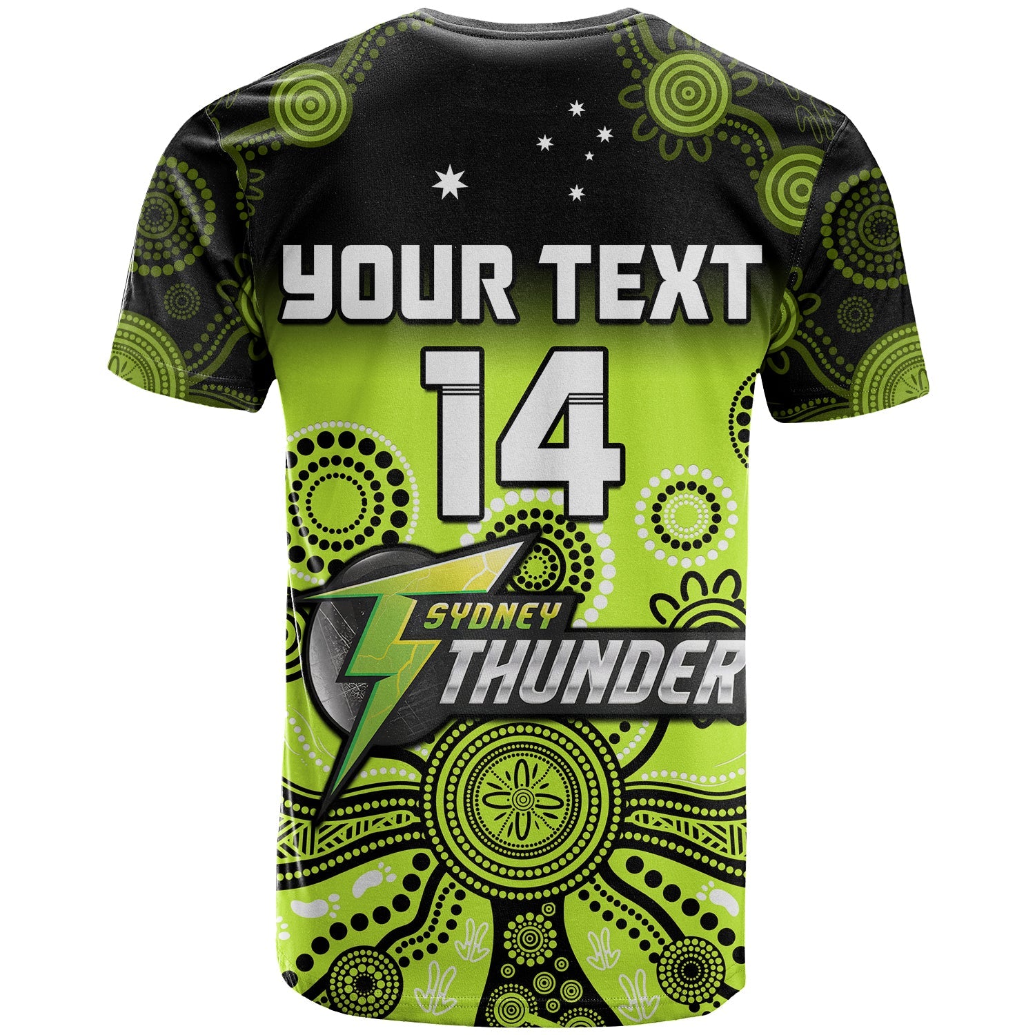 (Custom Text And Number) Thunder T Shirt Sydney Gradient Aboriginal Art - Vibe Hoodie Shop