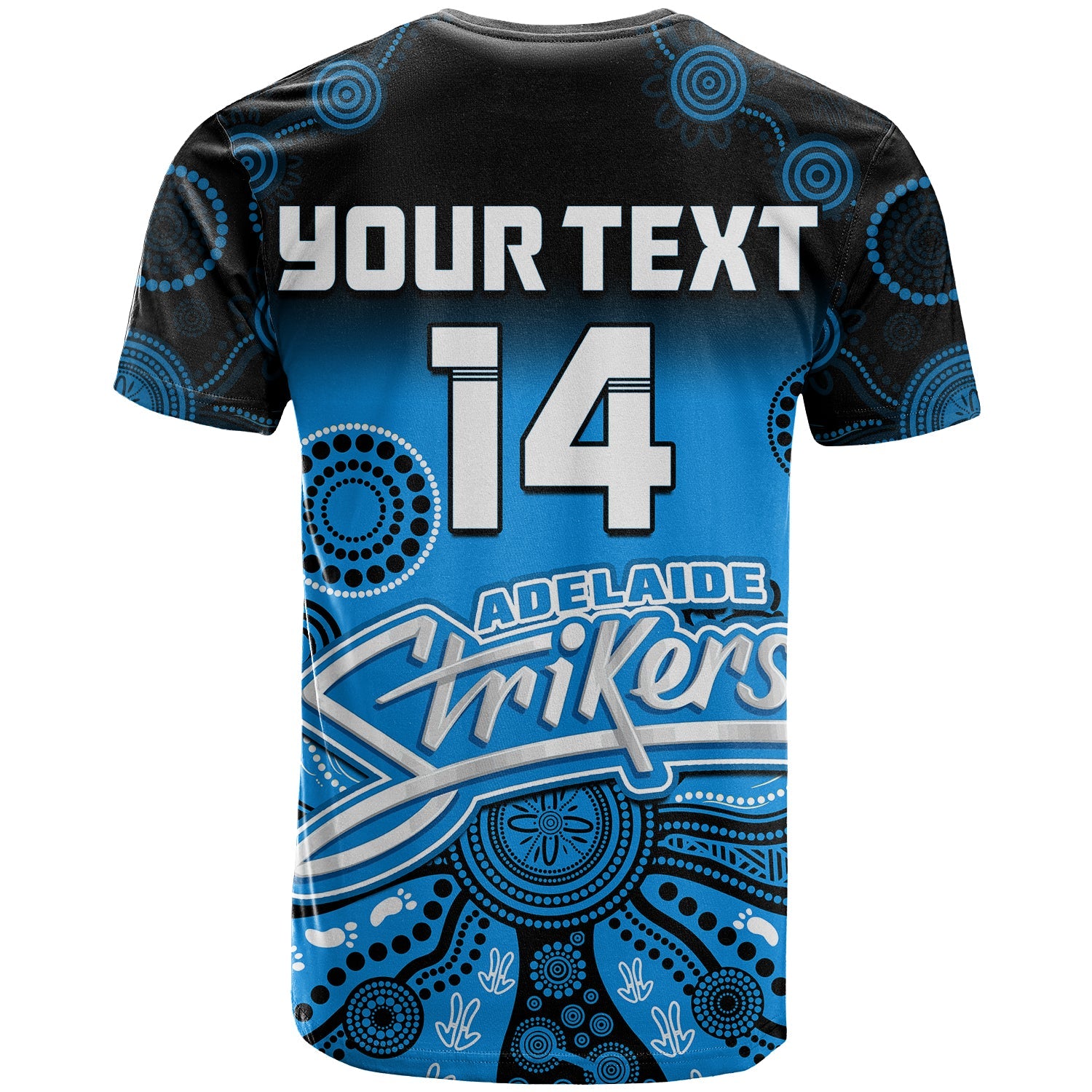 (Custom Text And Number) Adelaide Strikers T Shirt Gradient Aboriginal Dot Painting - Vibe Hoodie Shop