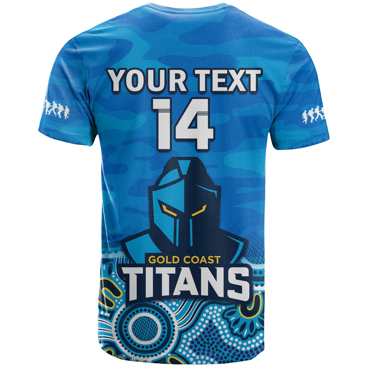 (Custom Text And Number) Titans ANZAC 2023 T Shirt Camouflage Poppy Mix Aboriginal - Vibe Hoodie Shop