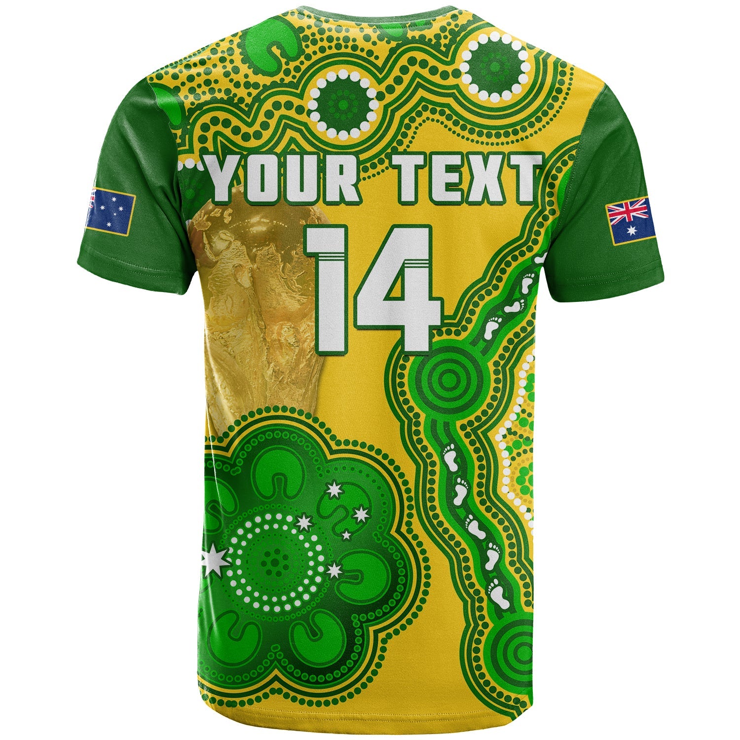 (Custom Text And Number) Australia Soccer T Shirt Socceroos Aboriginal WC 2022 - Vibe Hoodie Shop