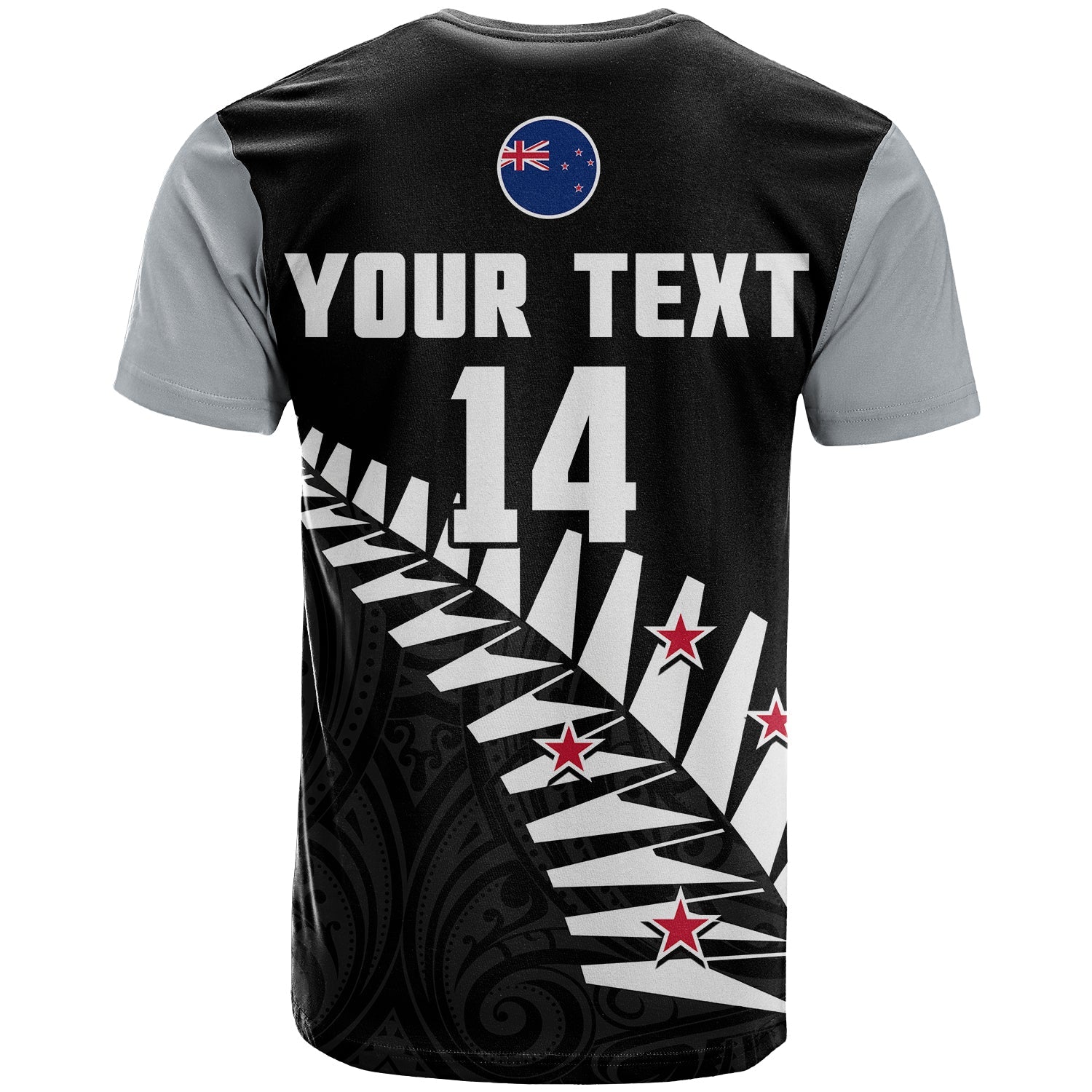 (Custom Text And Number) New Zealand 2022 Cricket T Shirt Black Cap Silver Fern Maori - Vibe Hoodie Shop