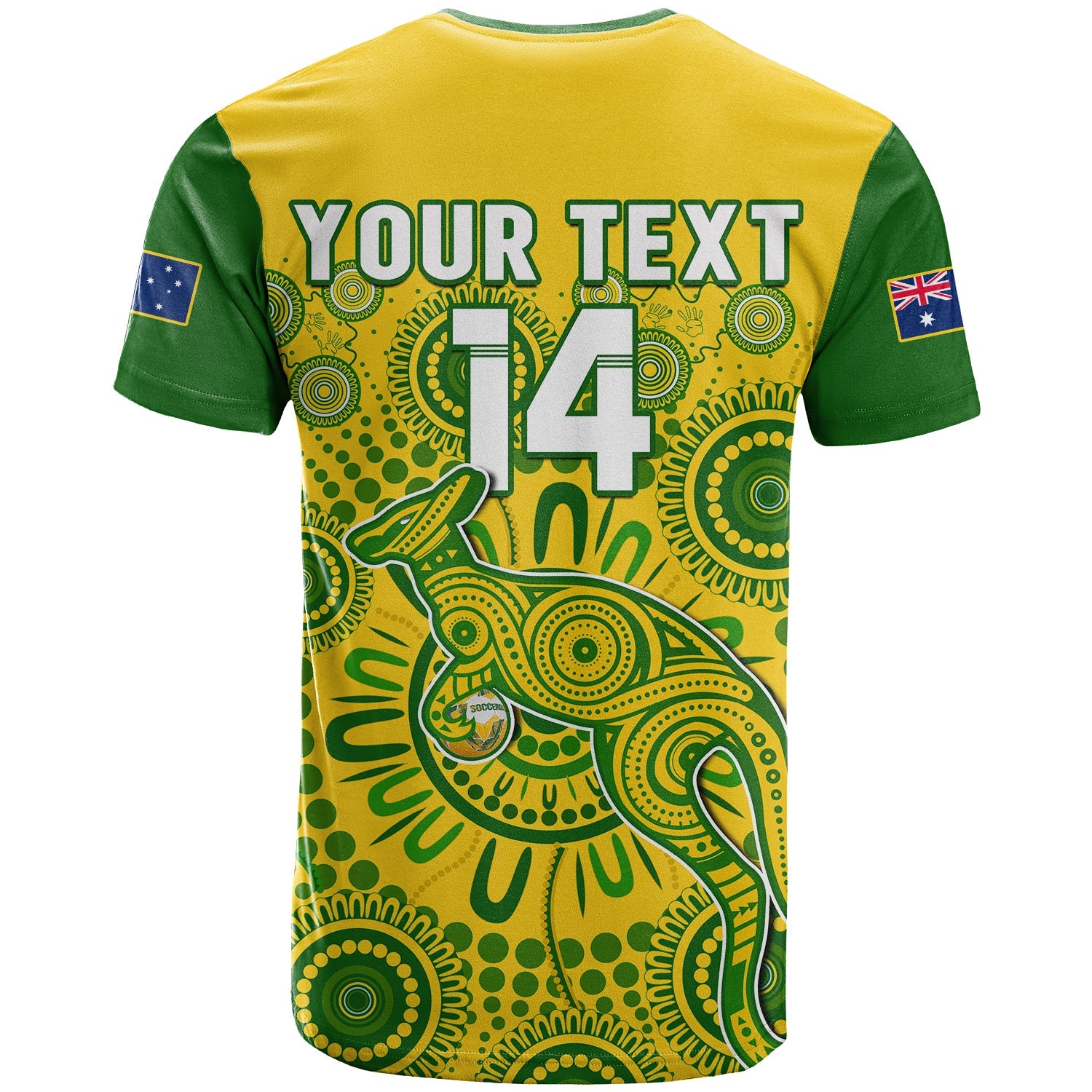 (Custom Text And Number) Australia Soccer T Shirt Socceroos Kangaroo Aussie Indigenous National Color - Vibe Hoodie Shop