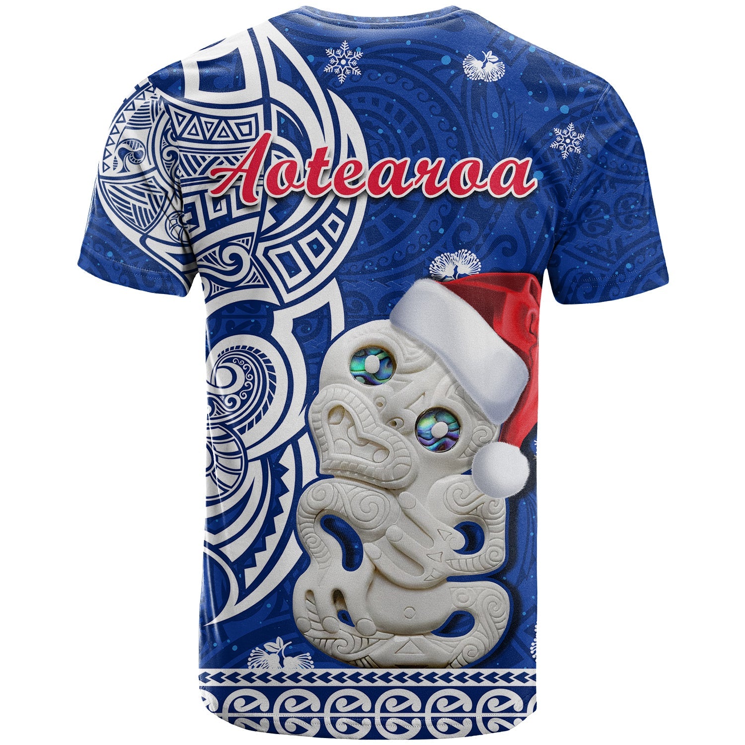 (Custom Personalised) New Zealand Christmas T Shirt Hei Tiki Blue Pohutukawa Meri Kirihimete - Vibe Hoodie Shop