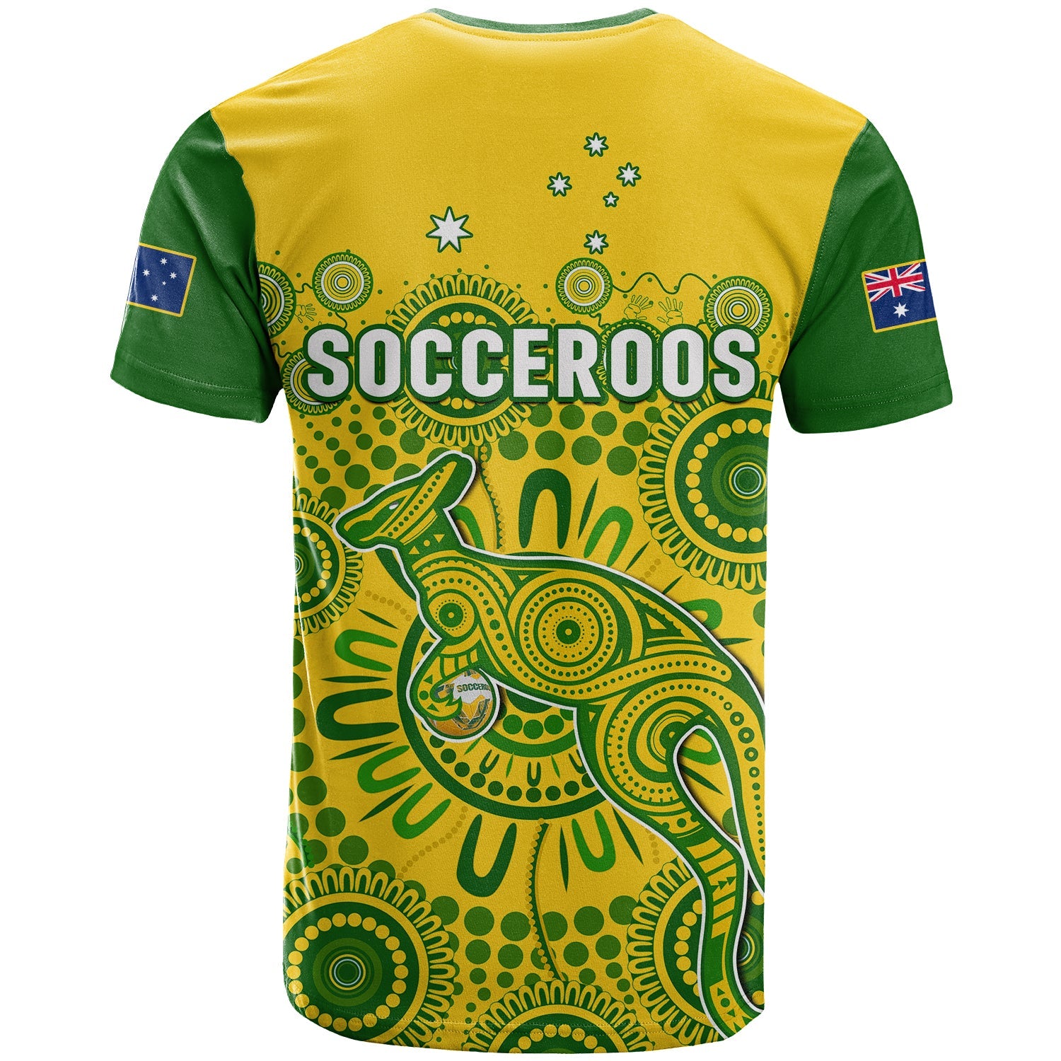 Australia Soccer T Shirt Socceroos Kangaroo Aussie Indigenous National Color - Vibe Hoodie Shop