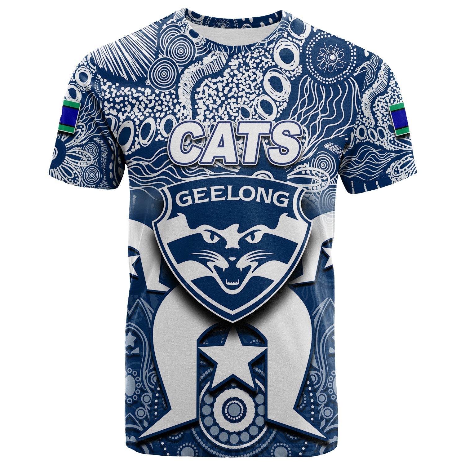 (Custom Personalised) Cats Australian Football Torres Strait Islanders Mix Aboriginal T shirt - Vibe Hoodie Shop