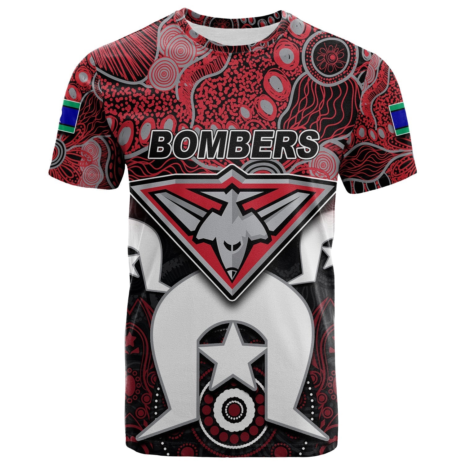 (Custom Personalised) Bombers Australian Football Torres Strait Islanders Mix Aboriginal T shirt - Vibe Hoodie Shop