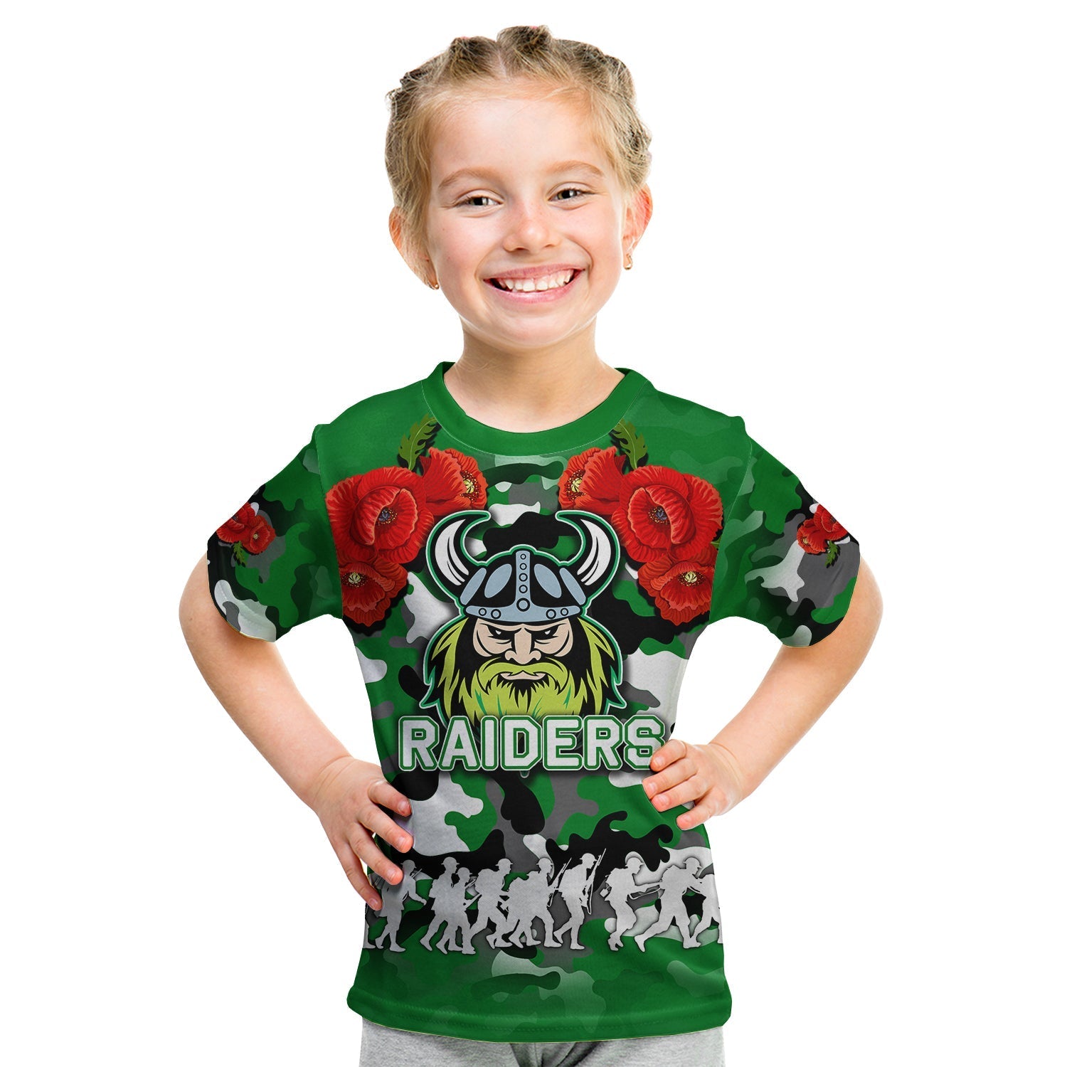 ANZAC Day T shirt Raiders Army Style - Vibe Hoodie Shop