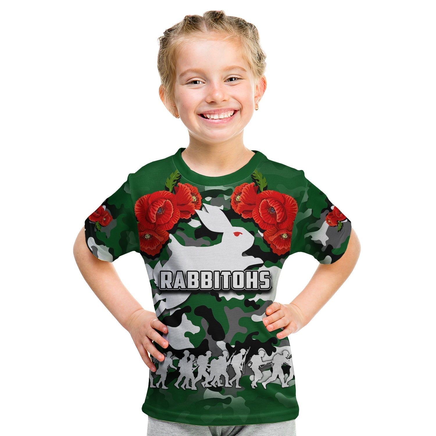 ANZAC Day T shirt Rabbitohs Army Style - Vibe Hoodie Shop
