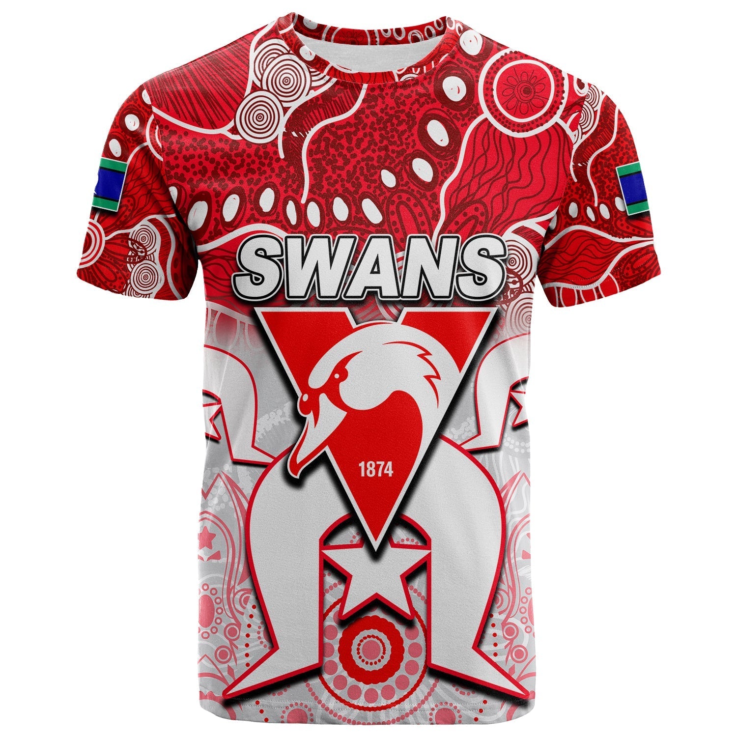 (Custom Personalised) Swans Australian Football ATorres Strait Islanders Mix Aboriginal T shirt - Vibe Hoodie Shop