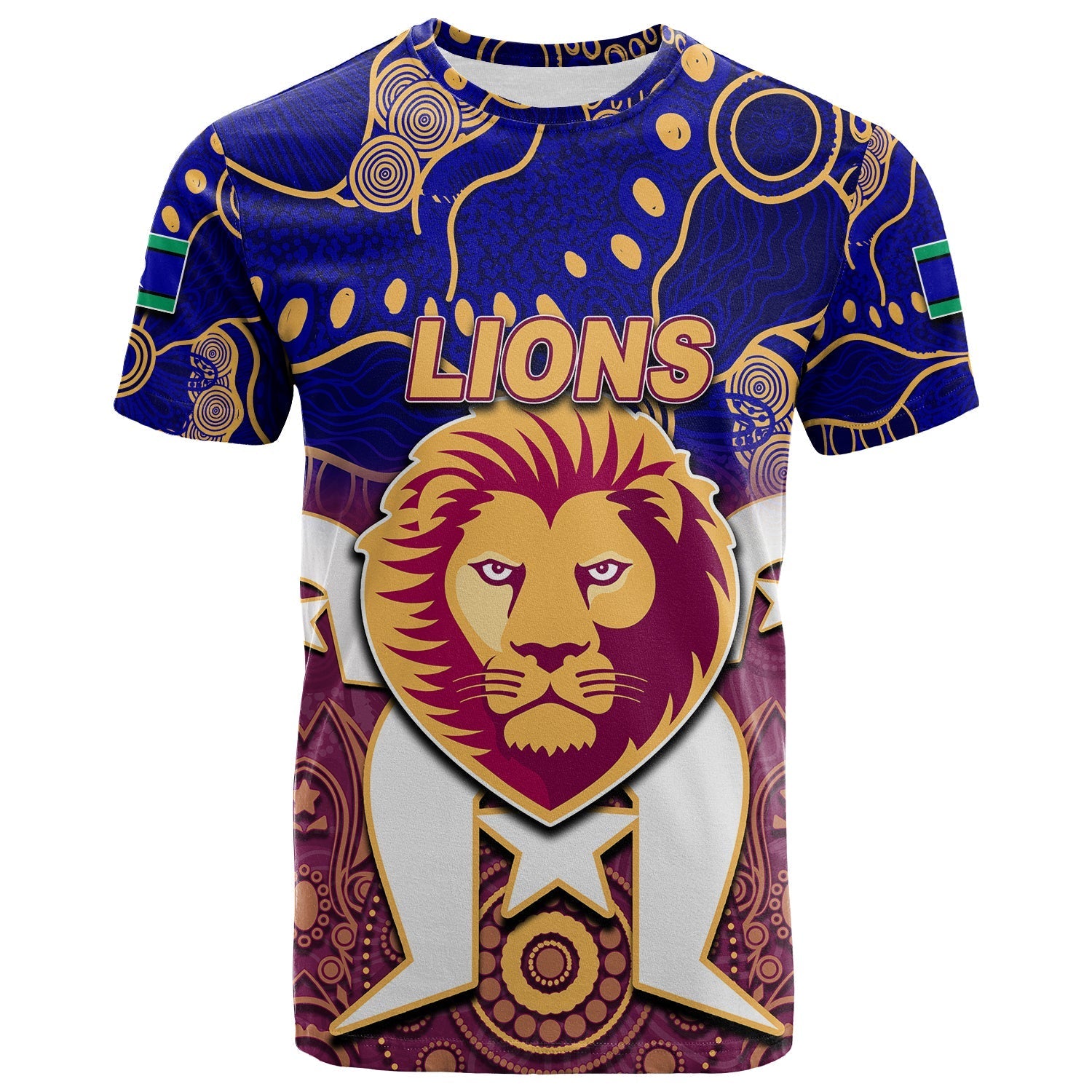 (Custom Personalised) Lions Australian Football Torres Strait Islanders Mix Aboriginal T shirt - Vibe Hoodie Shop