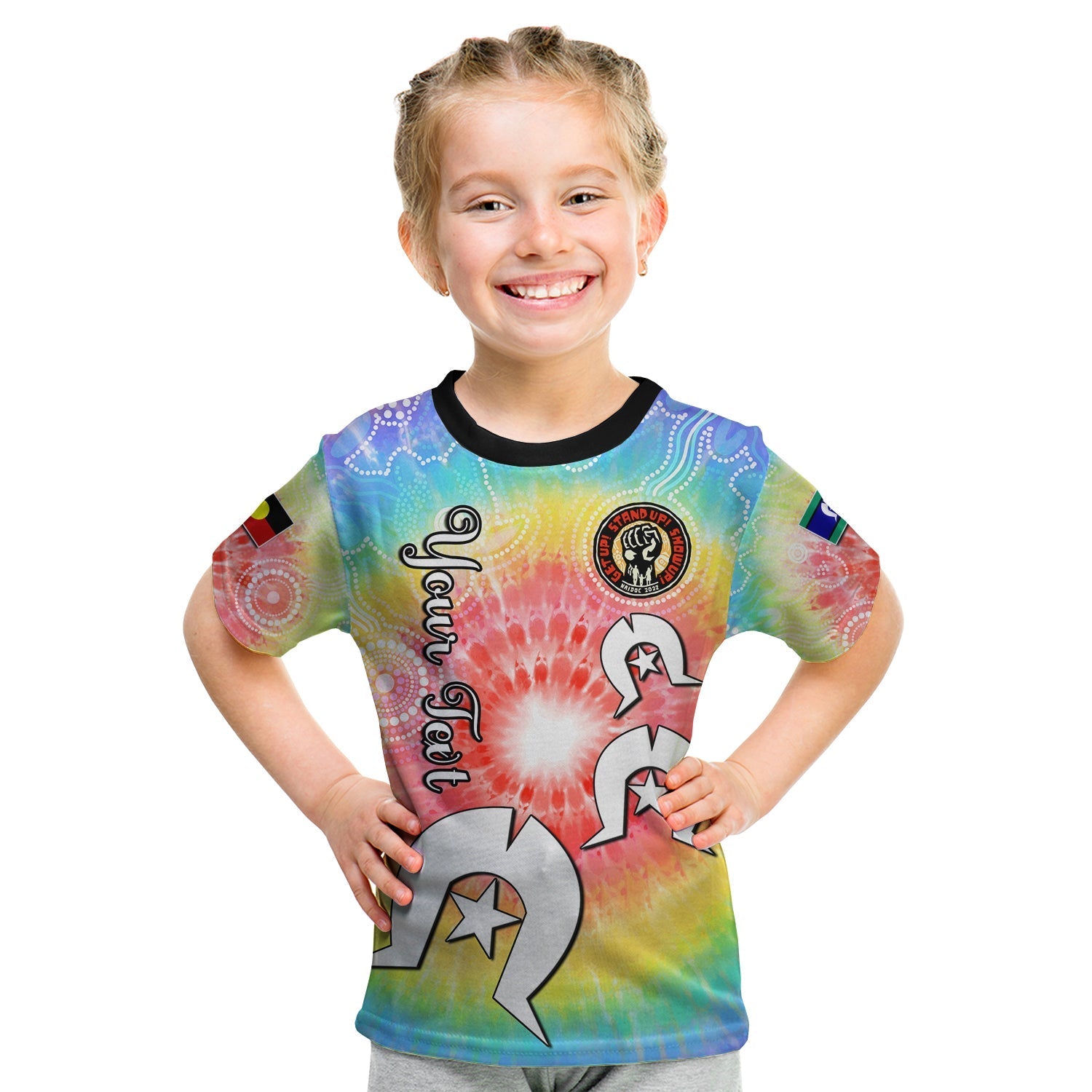 (Custom Personalised) Australia NAIDOC Week T shirt KID Aboriginal Kangaroo Style Tie Dye - Vibe Hoodie Shop