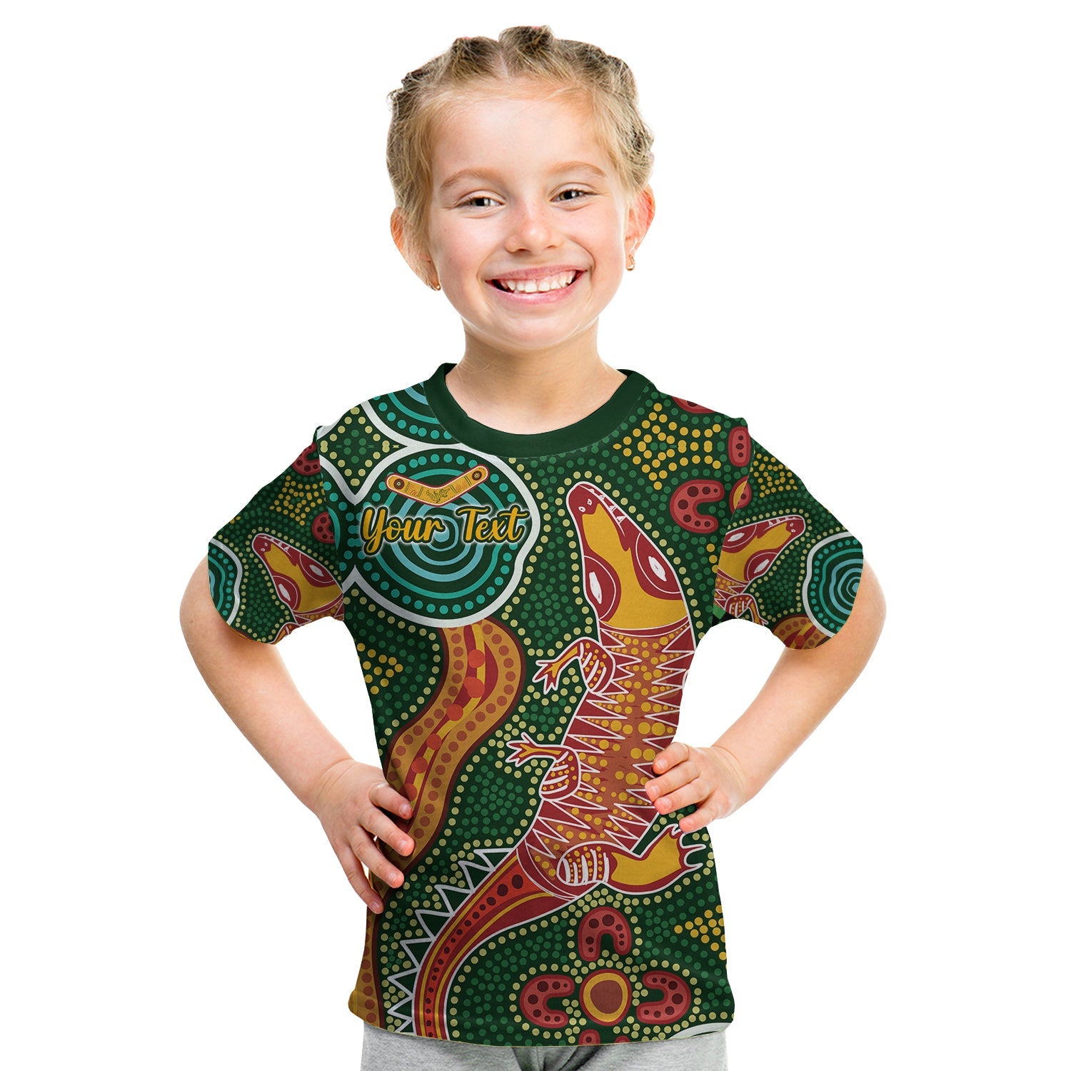 (Custom Personalised) Aboriginal Art Crocodile T Shirt KID You Are Number One - Vibe Hoodie Shop