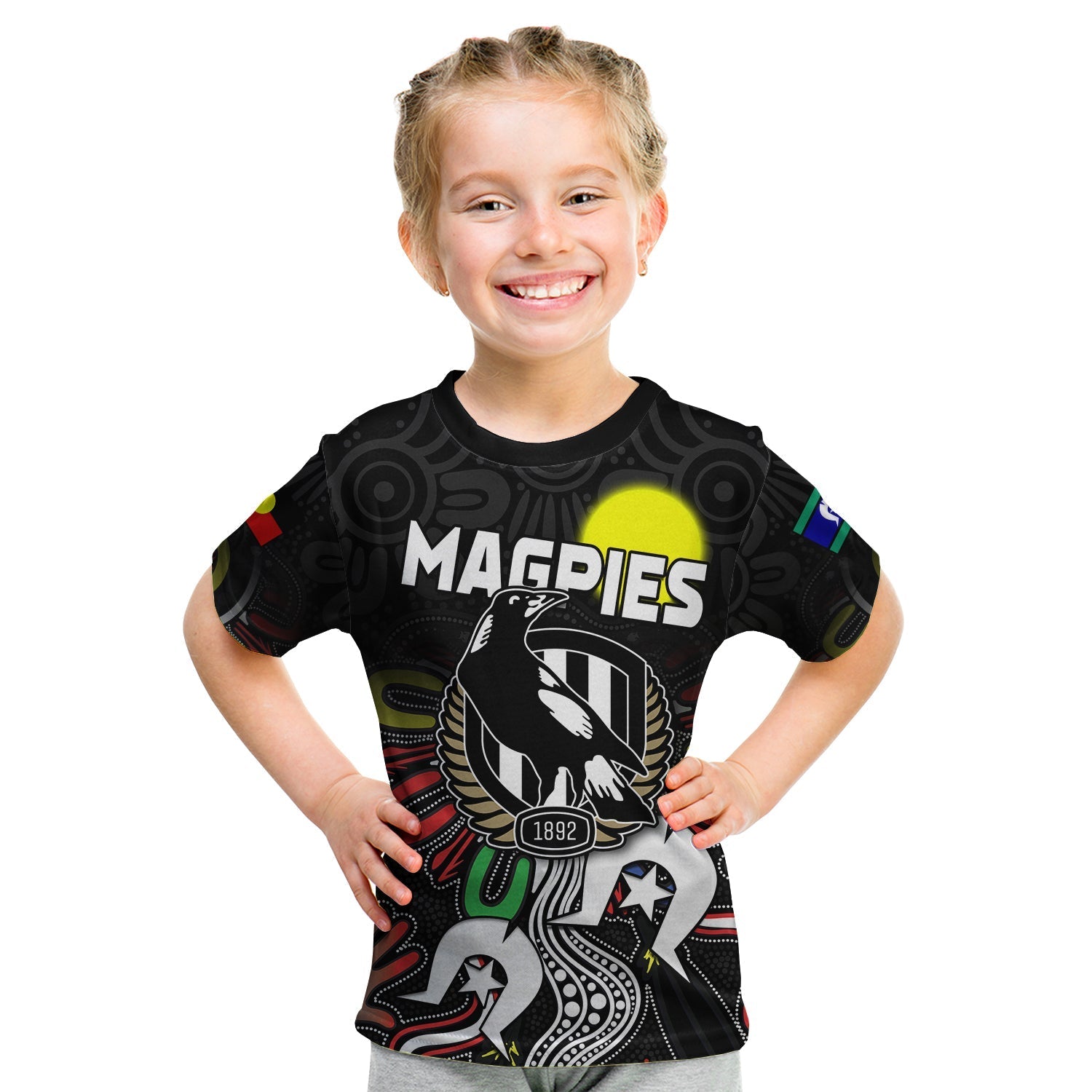 (Custom Personalised) Magpies NAIDOC Week T shirt KID Collingwood Football Aboriginal - Vibe Hoodie Shop