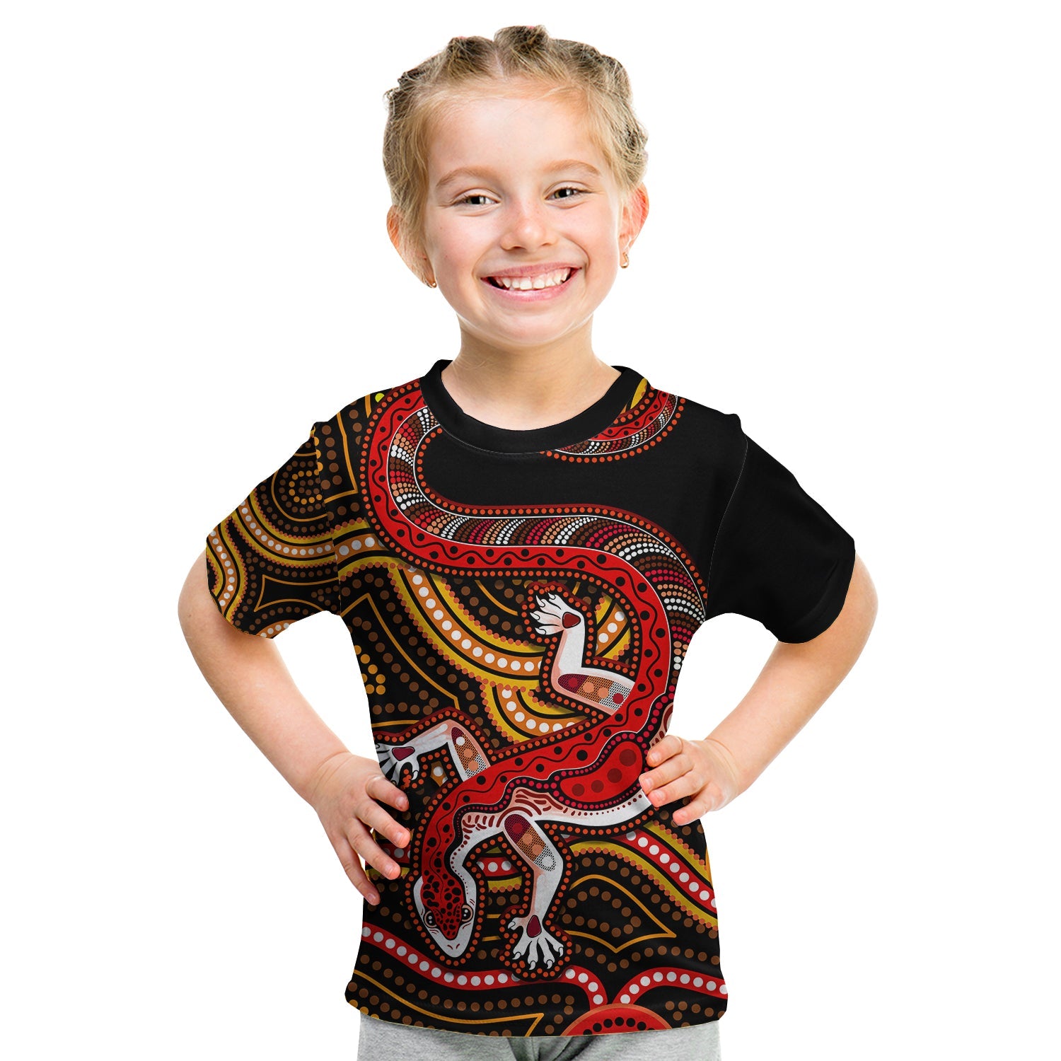 (Custom Personalised) Aboriginal Art Lizard T Shirt KID You Are Number One - Vibe Hoodie Shop