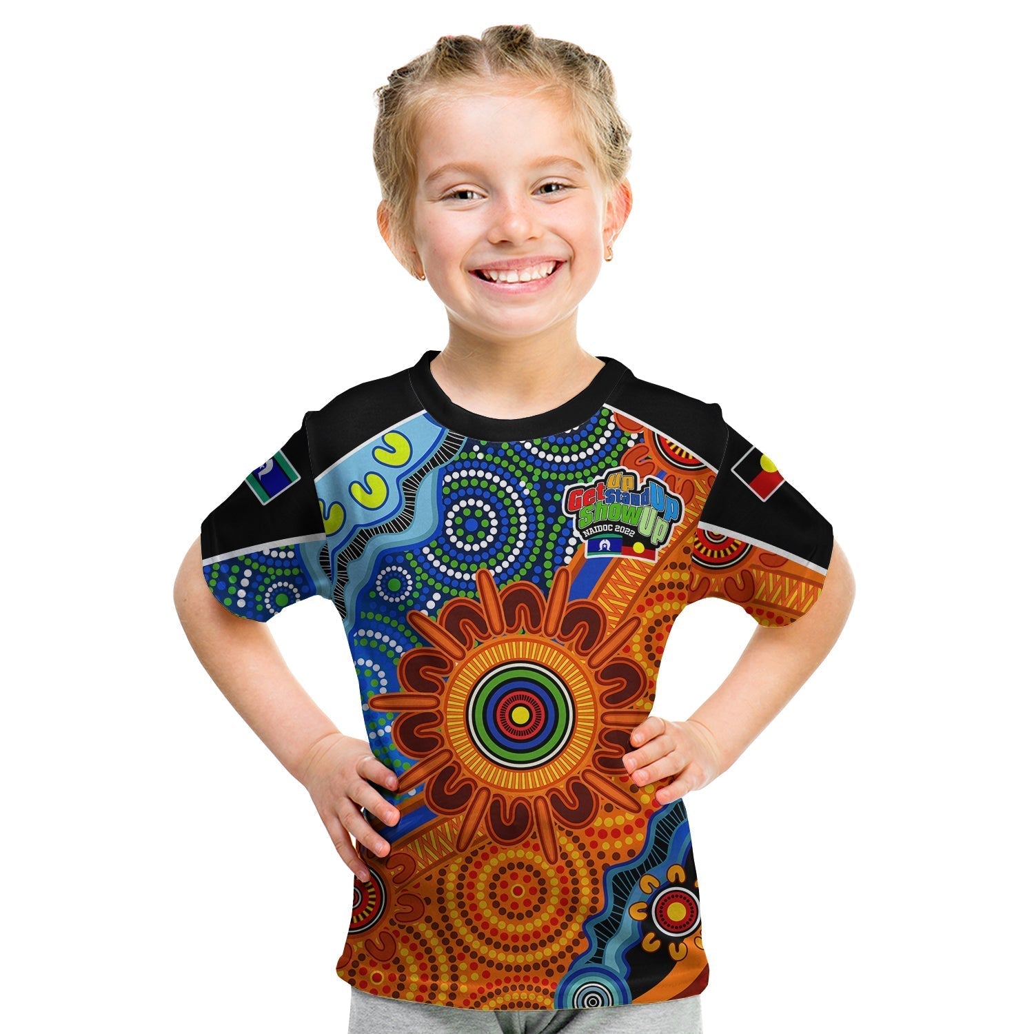 (Custom Text and Number) NAIDOC Week 2022 T Shirt KID Aboriginal and Torres Strait Islanders Together - Vibe Hoodie Shop