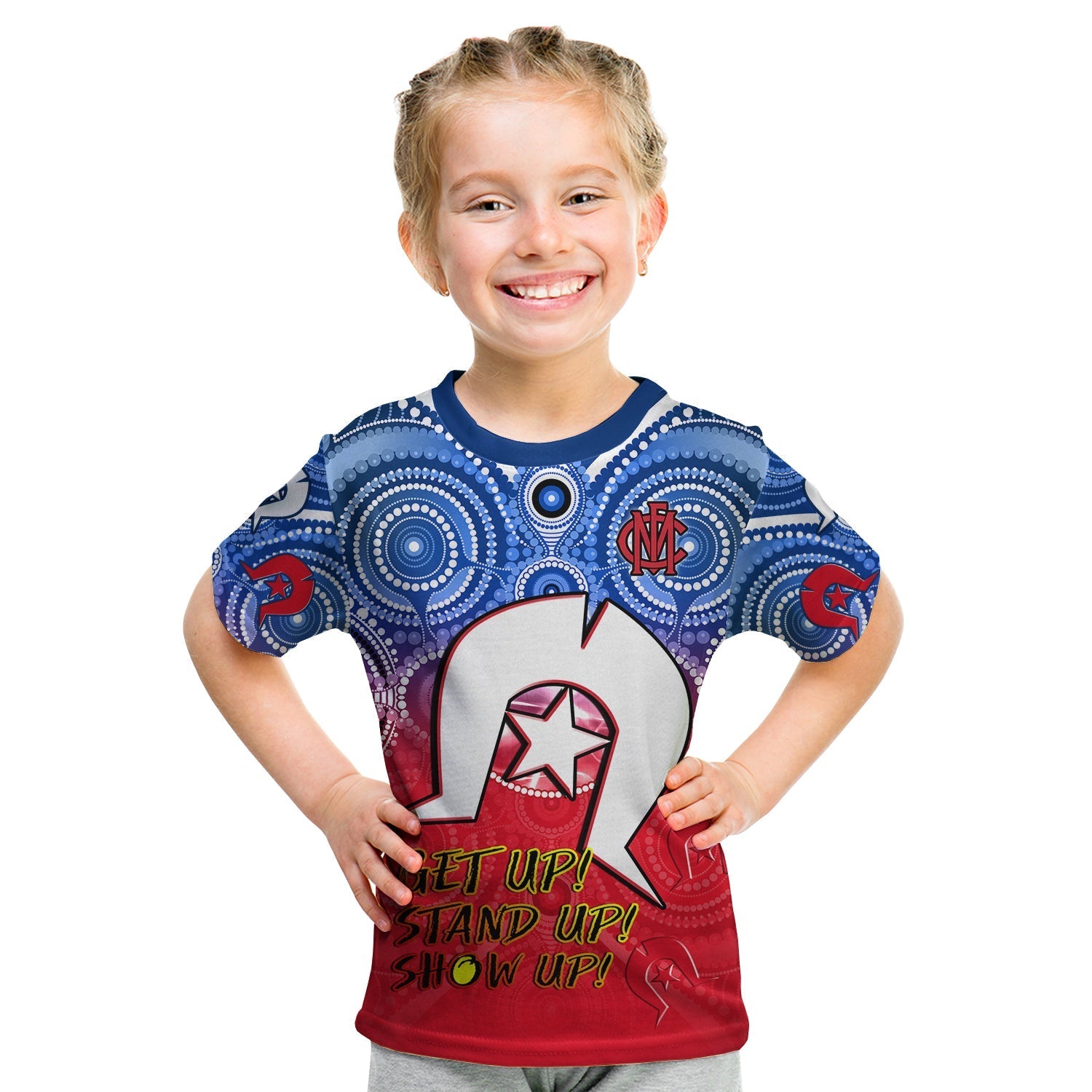 (Custom Personalised) Demons Football NAIDOC Week T shirt KID Melbourne North Melbourne Aboriginal Dhari - Vibe Hoodie Shop