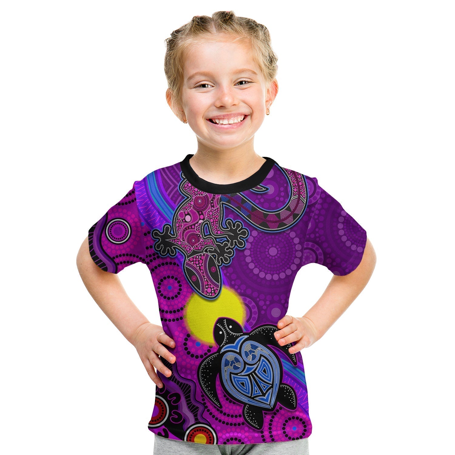 (Custom Personalised) Australia Lizard and Turtle T Shirt KID Aboriginal Art Beautiful Life - Vibe Hoodie Shop