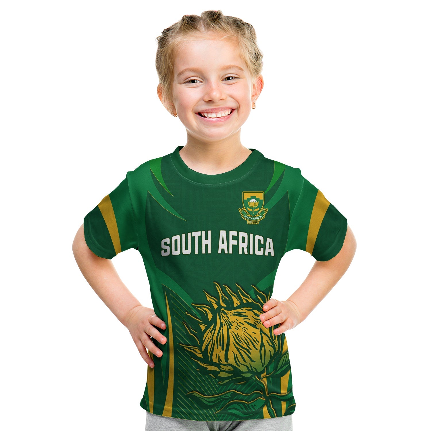 South Africa Rugby T Shirt KID Springboks Champion - Vibe Hoodie Shop