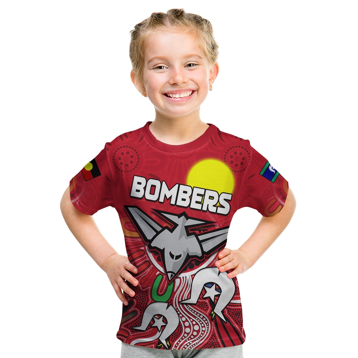 (Custom Personalised) Bombers NAIDOC Week T shirt KID Essendon Football Aboriginal - Vibe Hoodie Shop