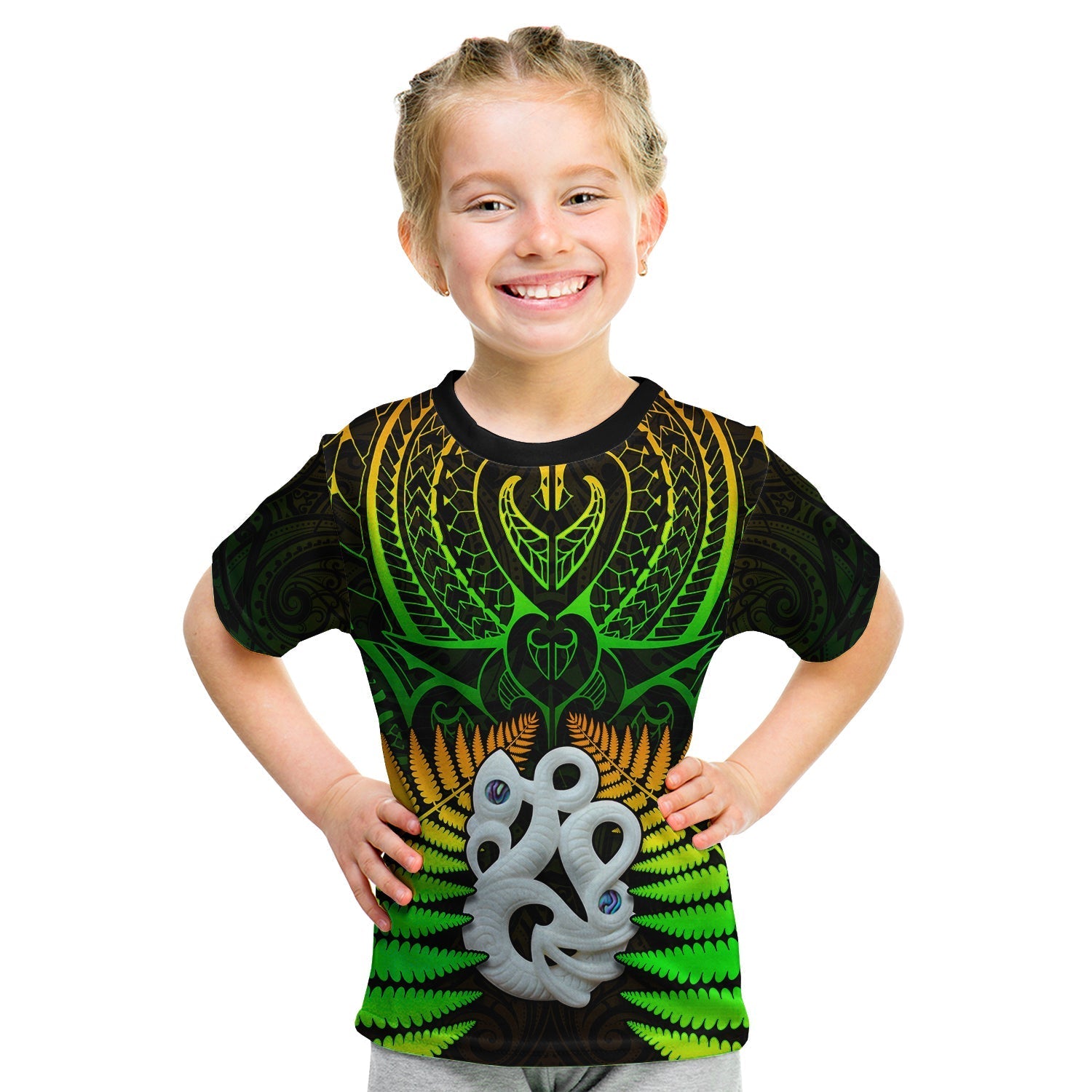 (Custom Text and Number) Aotearoa Fern T shirt KID New Zealand Hei Tiki Special Style - Vibe Hoodie Shop