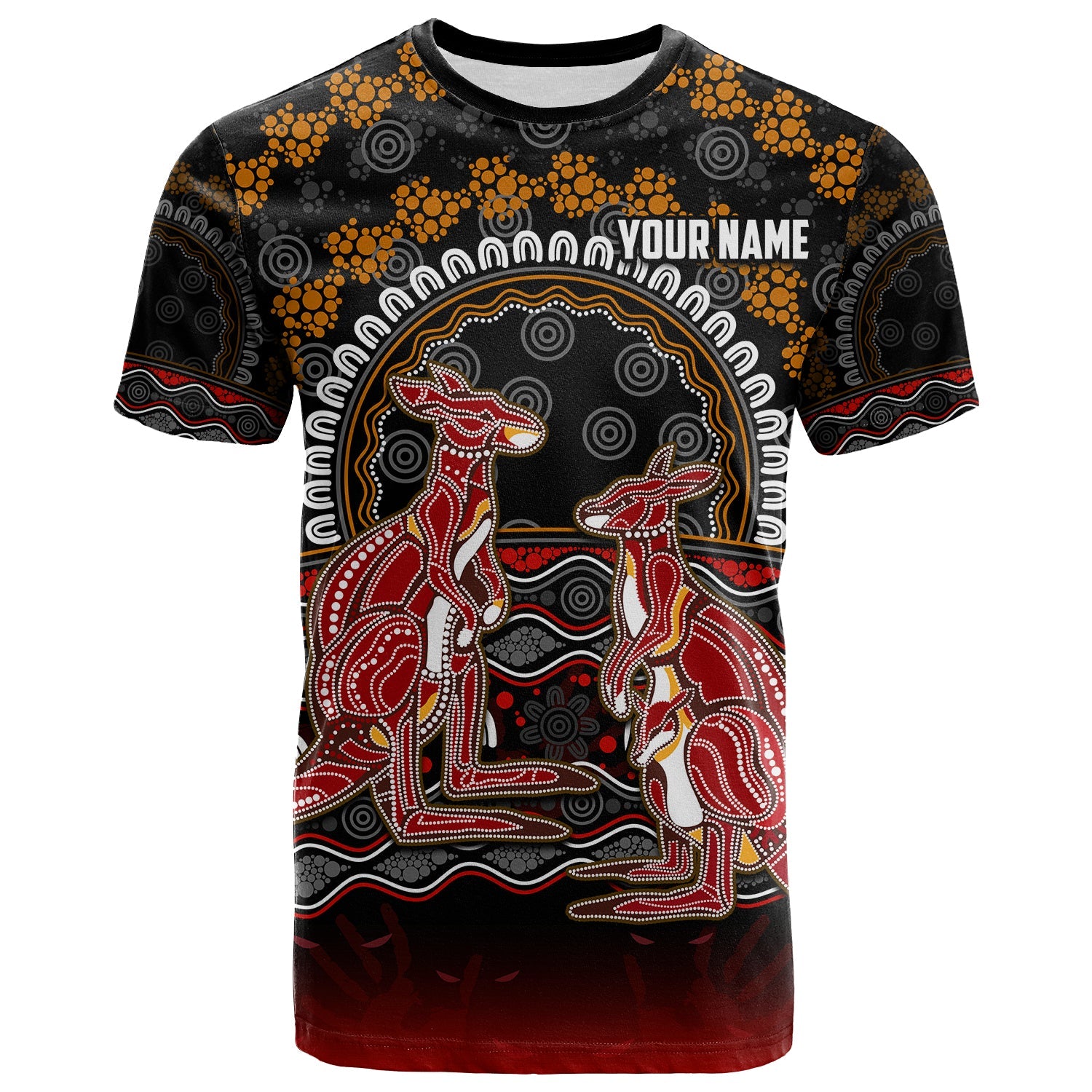 (Custom Personalised) Australia Valentine T Shirt Aboriginal Couple Kangaroos MY LOVE - Vibe Hoodie Shop