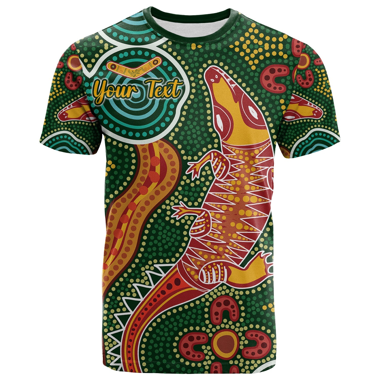 (Custom Personalised) Aboriginal Art Crocodile T Shirt You Are Number One - Vibe Hoodie Shop