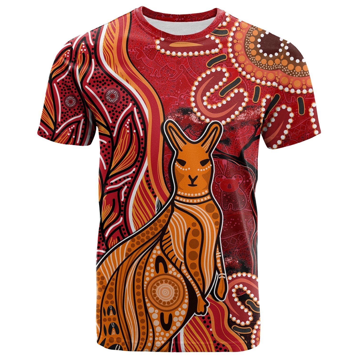 (Custom Personalised) Australian Aboriginal Art T shirt Aussie Animal Red Version - Vibe Hoodie Shop
