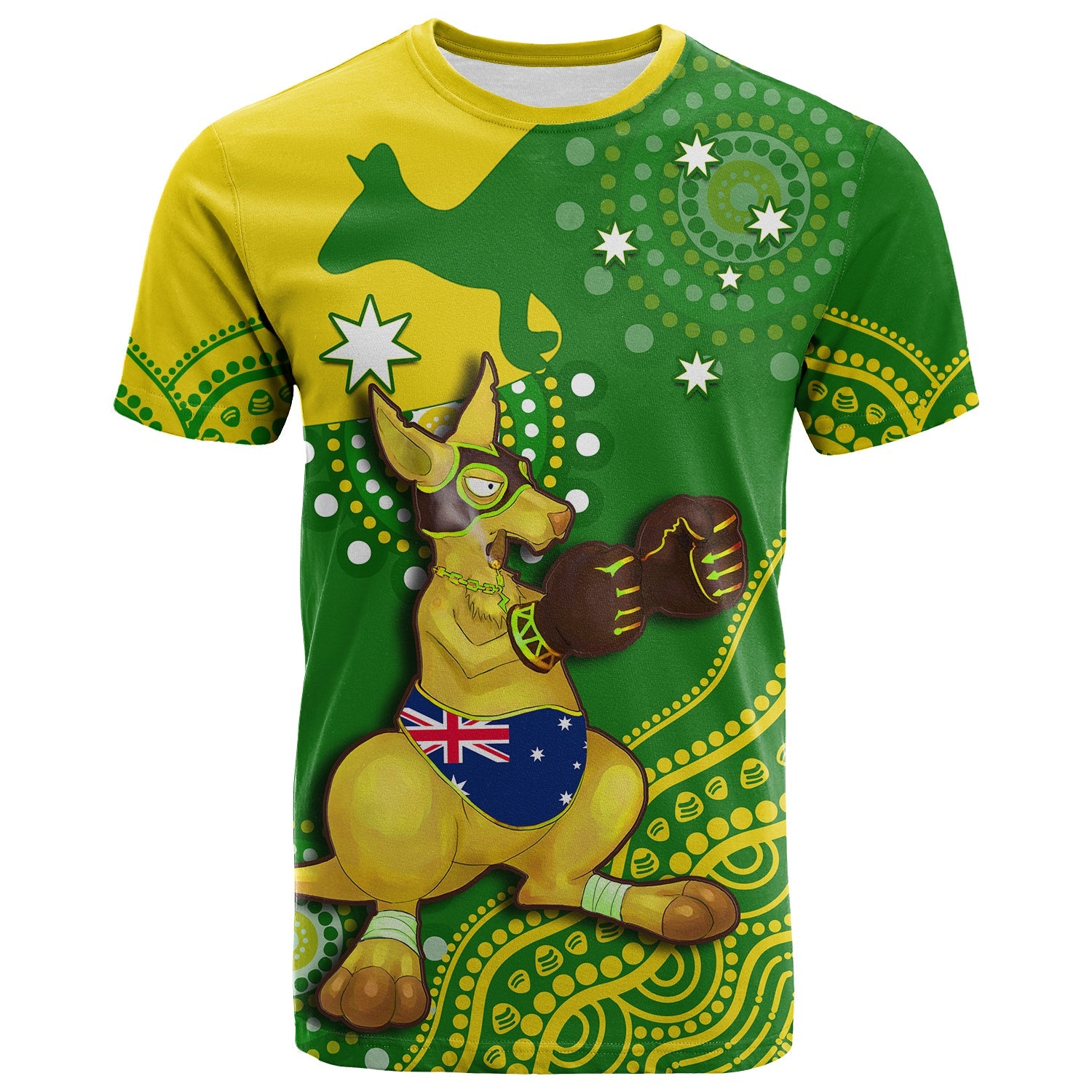 Australia T Shirt Boxing Kangaroo Indigenous National Color Art - Vibe Hoodie Shop