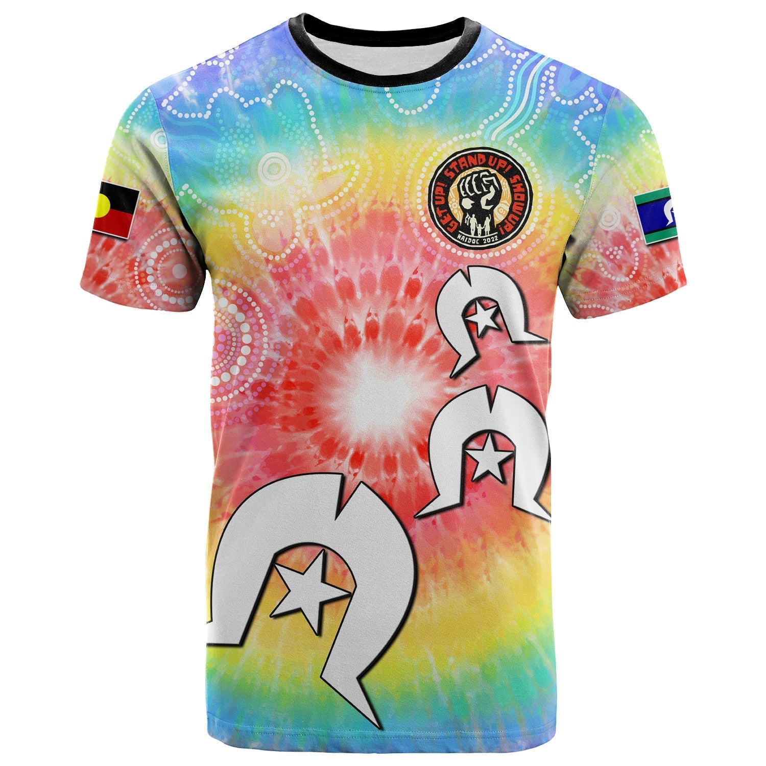 Australia NAIDOC Week T shirt Aboriginal Kangaroo Style Tie Dye - Vibe Hoodie Shop