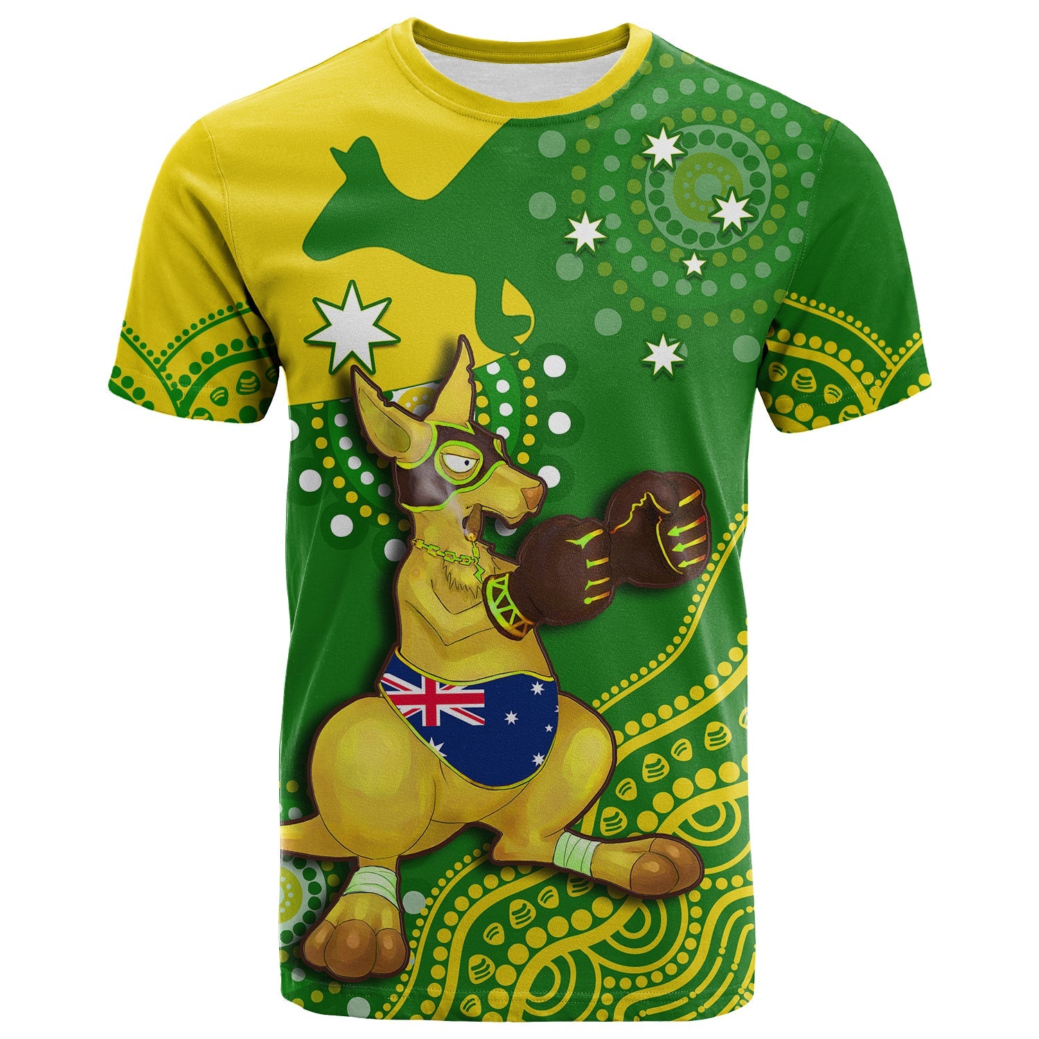 (Custom Text And Number) Australia T Shirt Boxing Kangaroo Indigenous National Color Art - Vibe Hoodie Shop