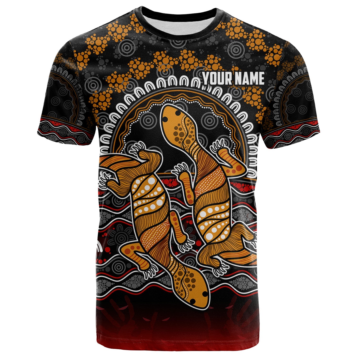 (Custom Personalised) Australia Valentine T Shirt Aboriginal Couple Lizards MY LOVE - Vibe Hoodie Shop