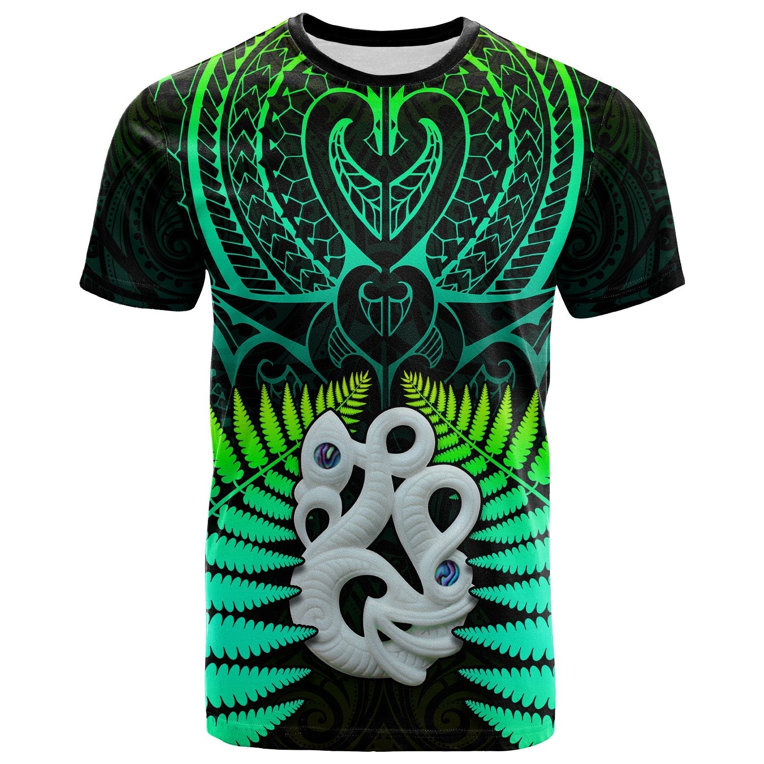 Aotearoa Fern T shirt New Zealand Hei Tiki Green Style - Vibe Hoodie Shop