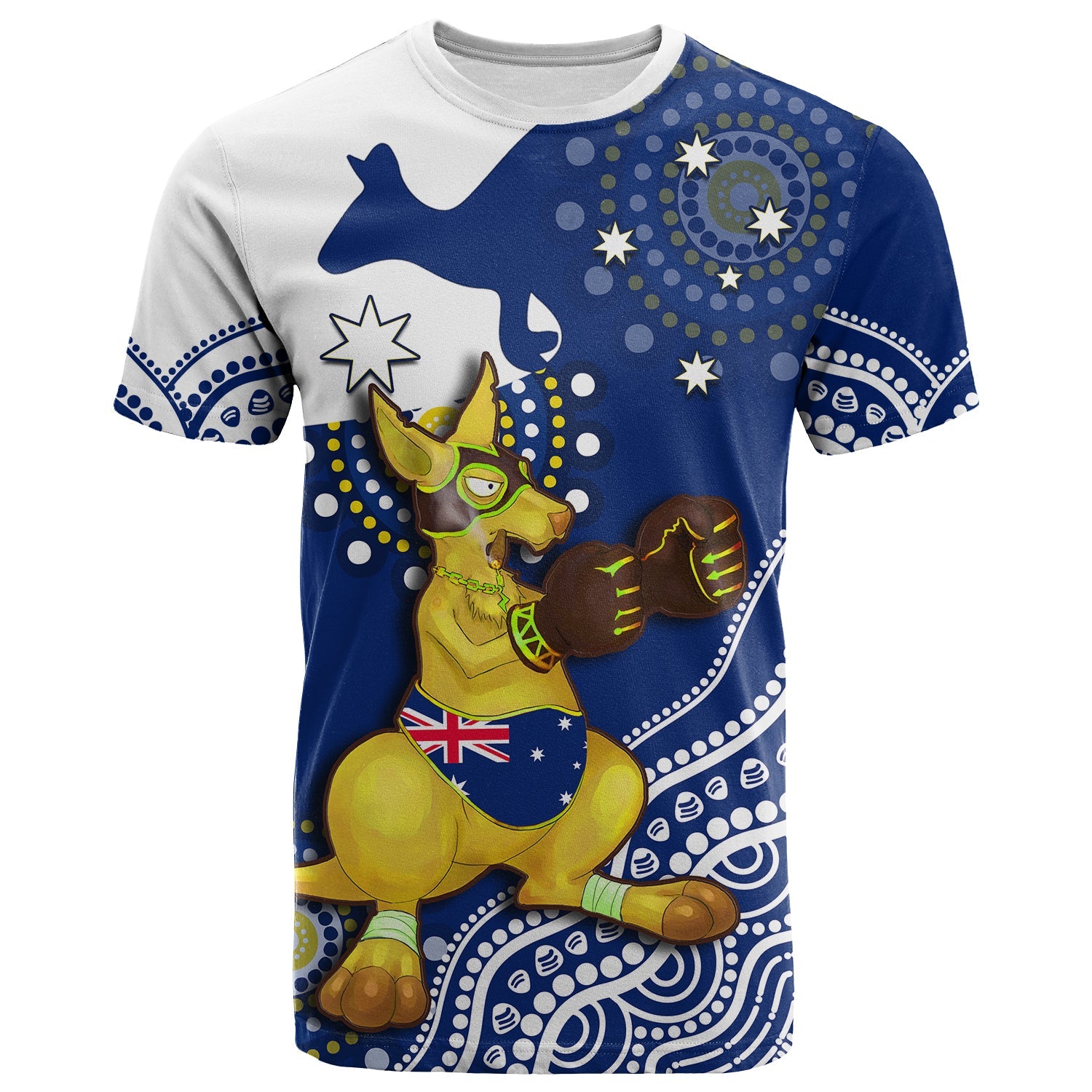 (Custom Text And Number) Australia T Shirt Boxing Kangaroo Indigenous Flag Color Art - Vibe Hoodie Shop