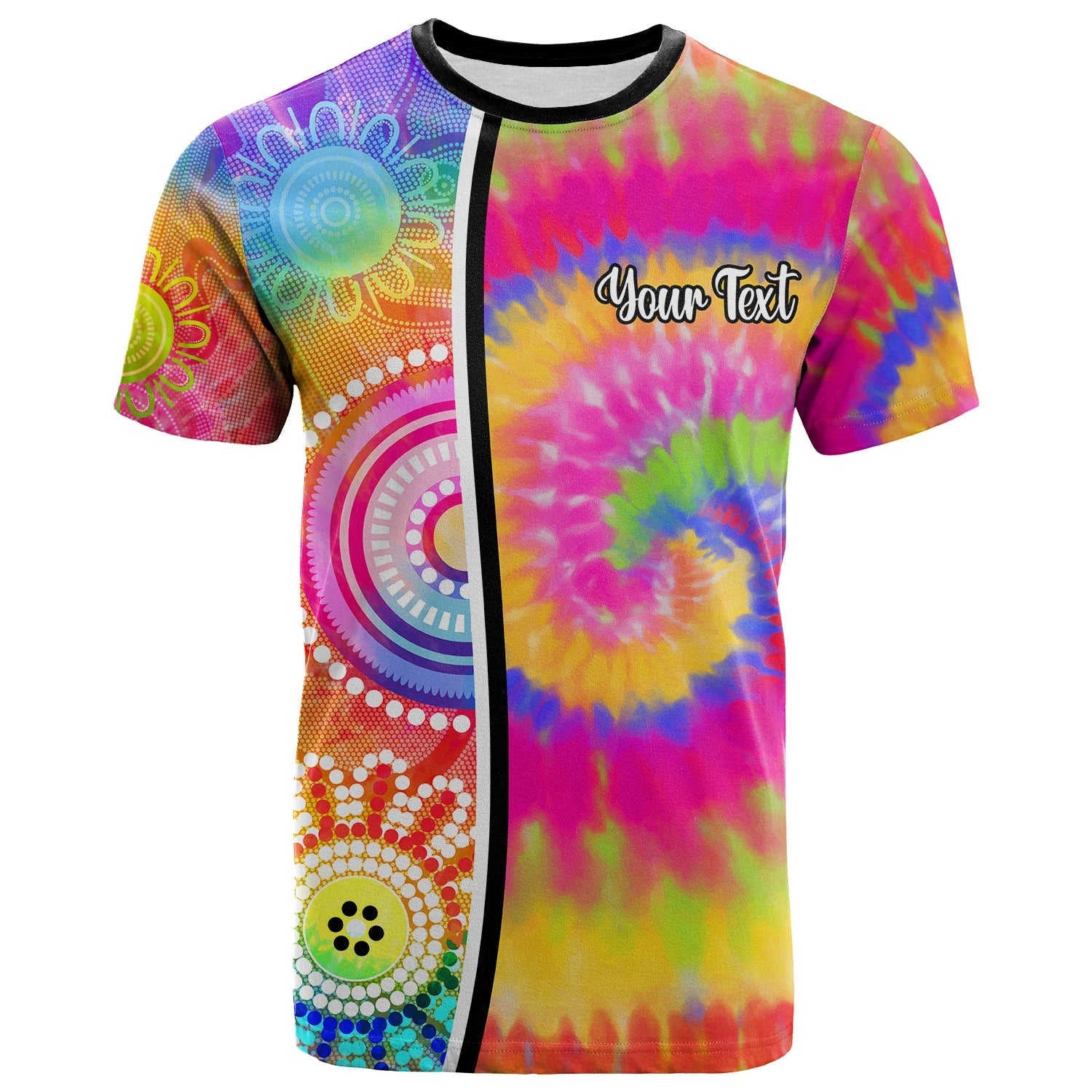 (Custom Personalised) Australia Aboriginal T shirt Colorful Tie Dye - Vibe Hoodie Shop