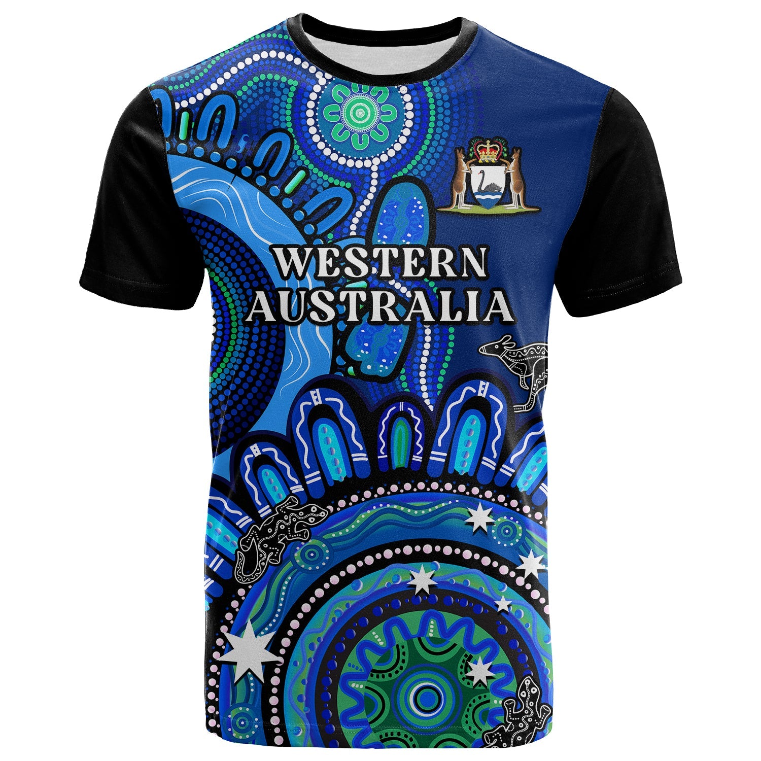 (Custom Personalised) Western Australia State T Shirt WA Aussie Indigenous Art - Vibe Hoodie Shop