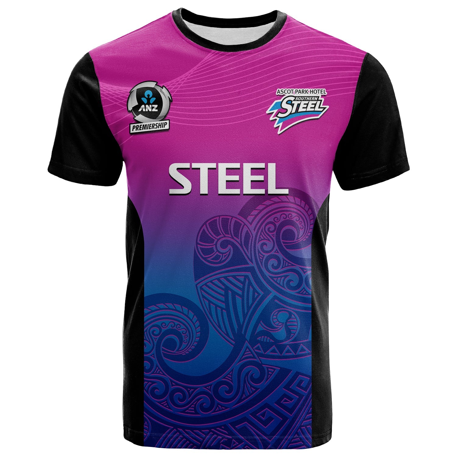 Aotearoa Netball T Shirt Southern Steel 2023 ANZ Premiership - Vibe Hoodie Shop
