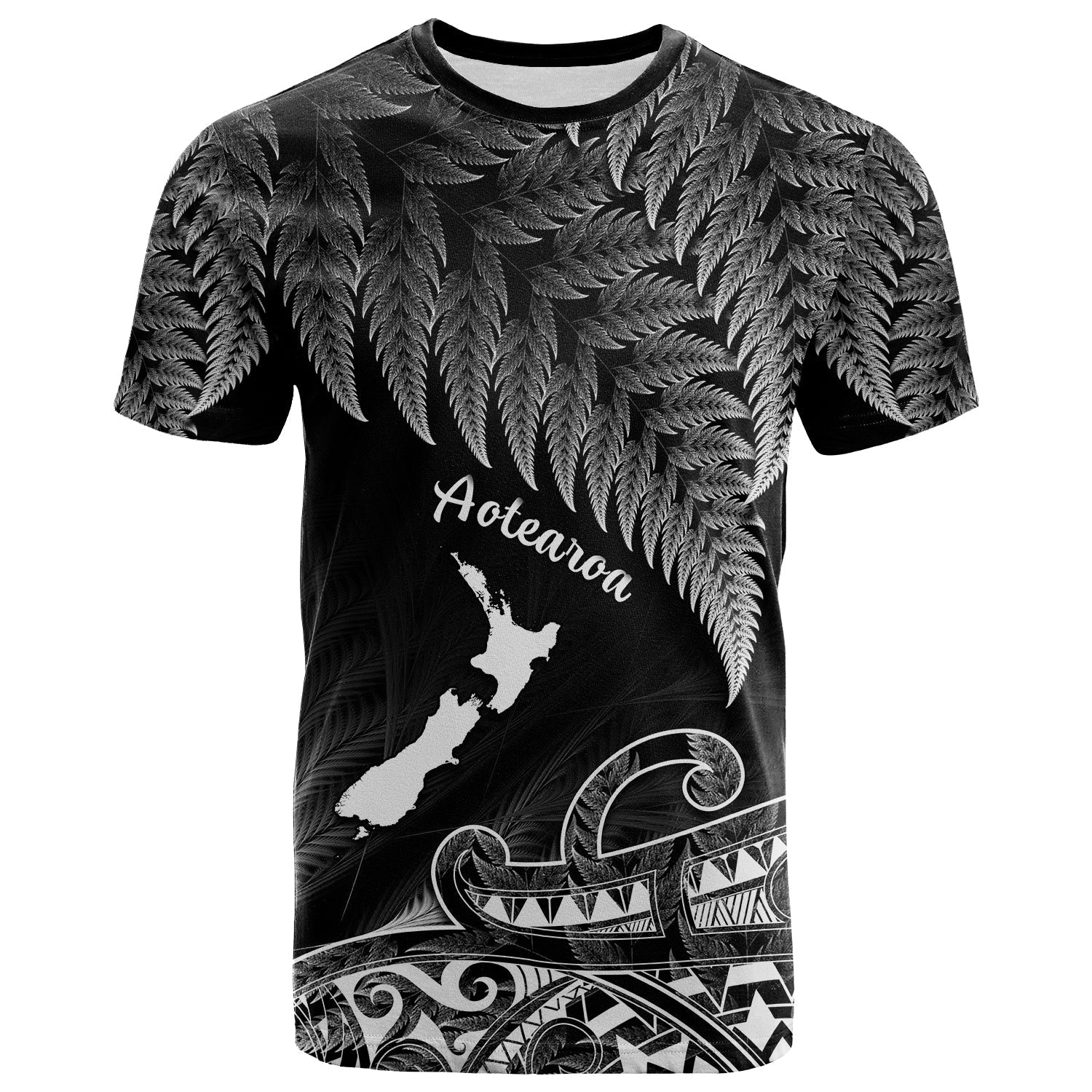 (Custom Personalised) New Zealand Silver Fern T Shirt Aotearoa Map Maori - Vibe Hoodie Shop