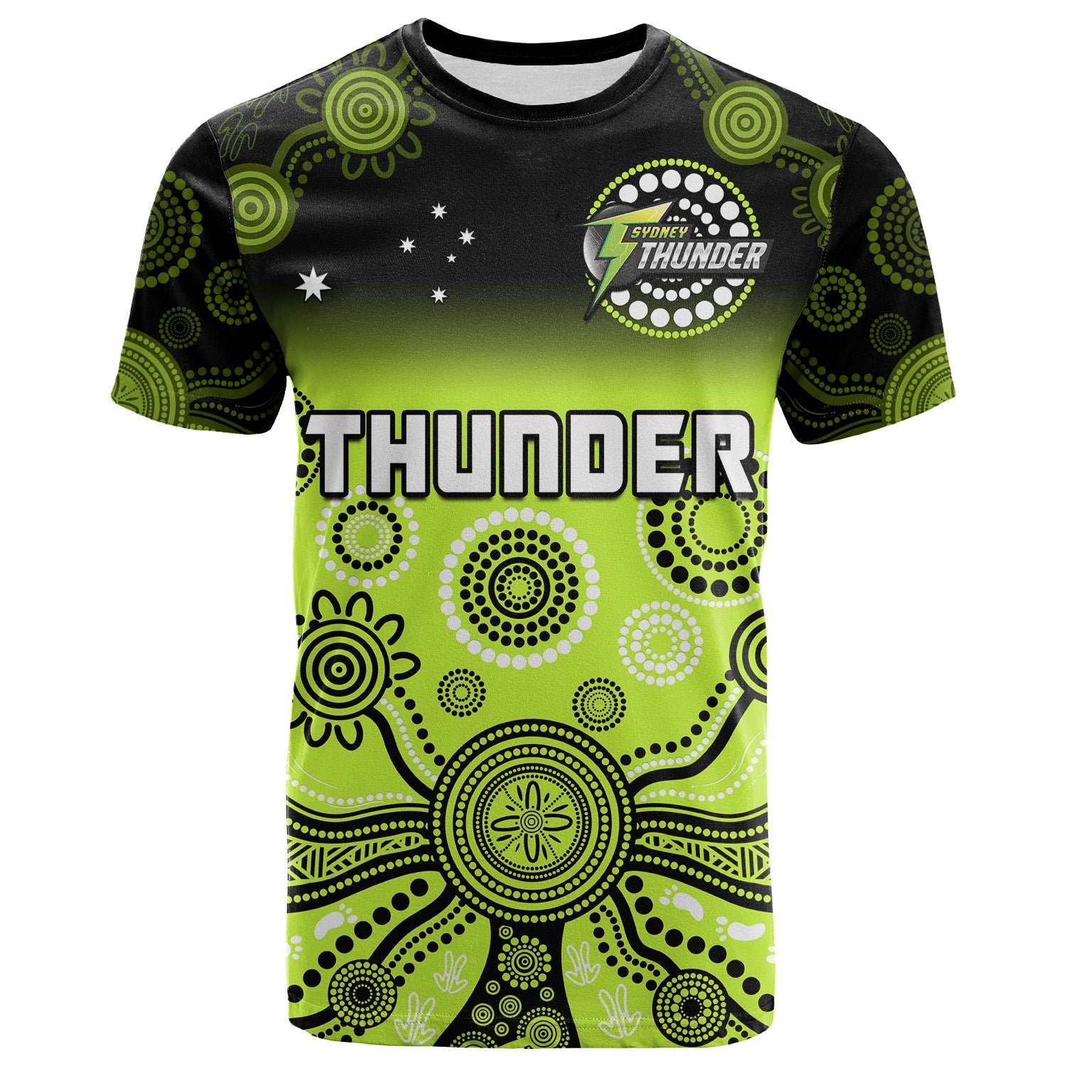 Thunder T Shirt Sydney Gradient Aboriginal Art - Vibe Hoodie Shop