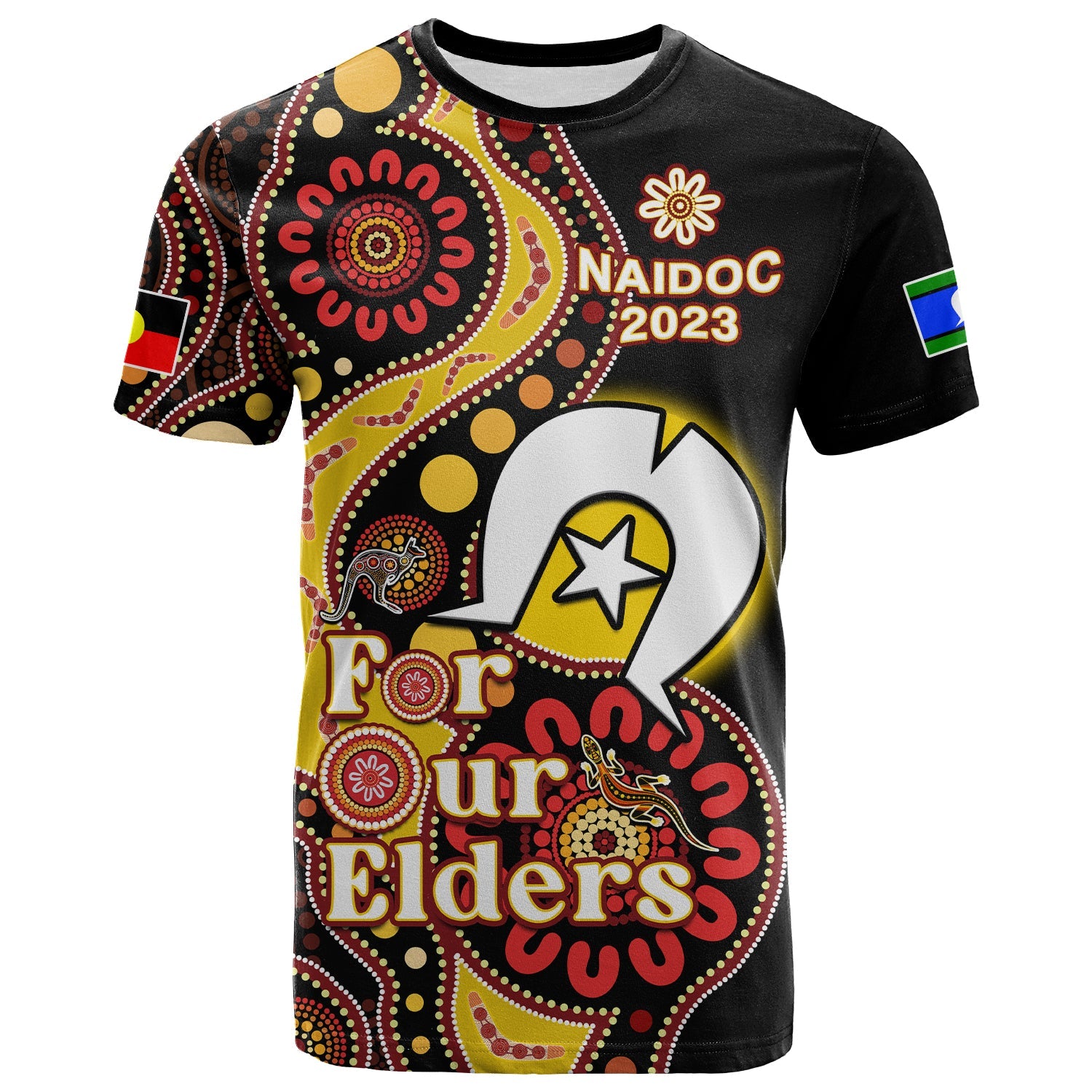 (Custom Text And Number) Australia NAIDOC Week 2023 T Shirt Indigenous For Our Elders - Vibe Hoodie Shop